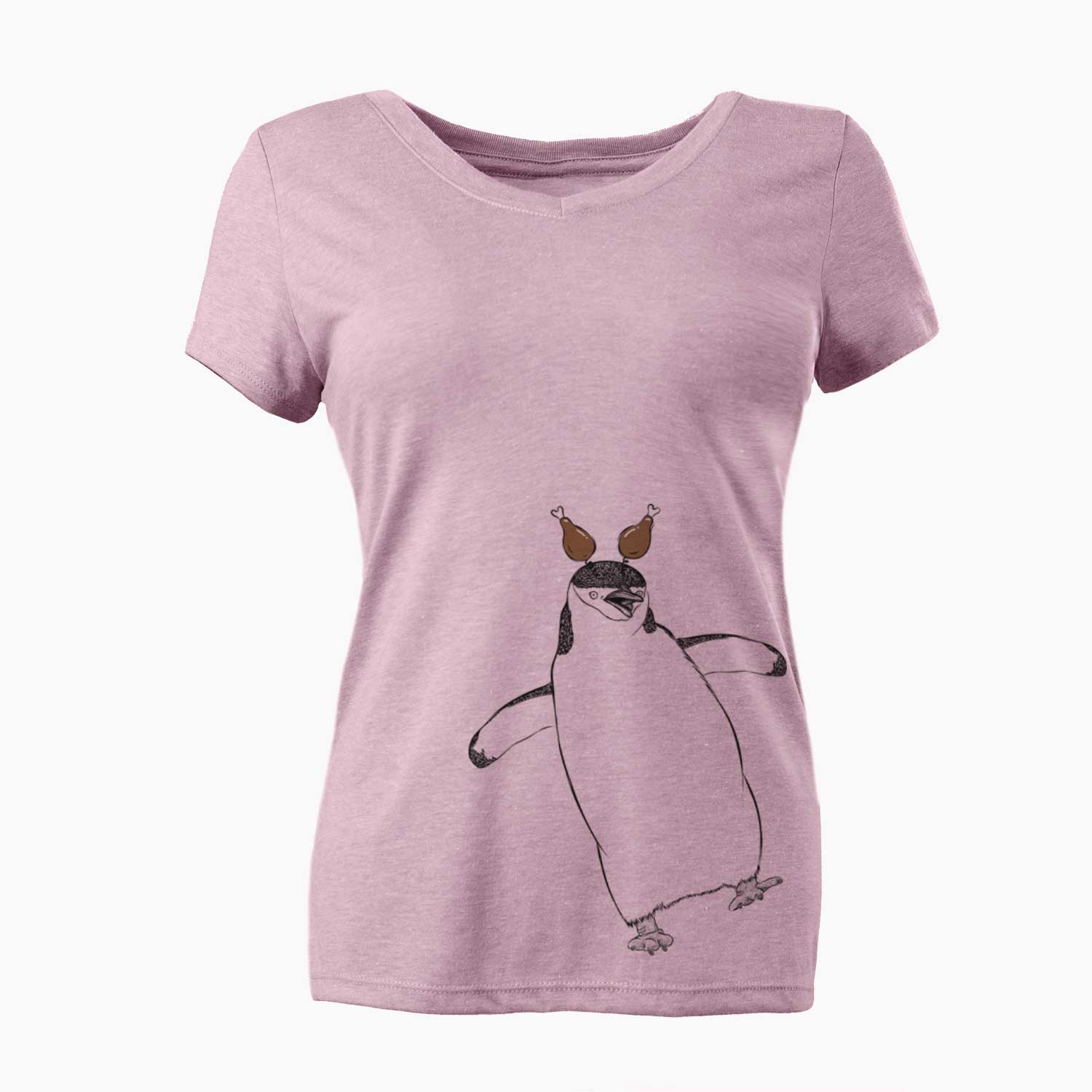 Thanksgiving Chive the Chinstrap Penguin - Women's V-neck Shirt