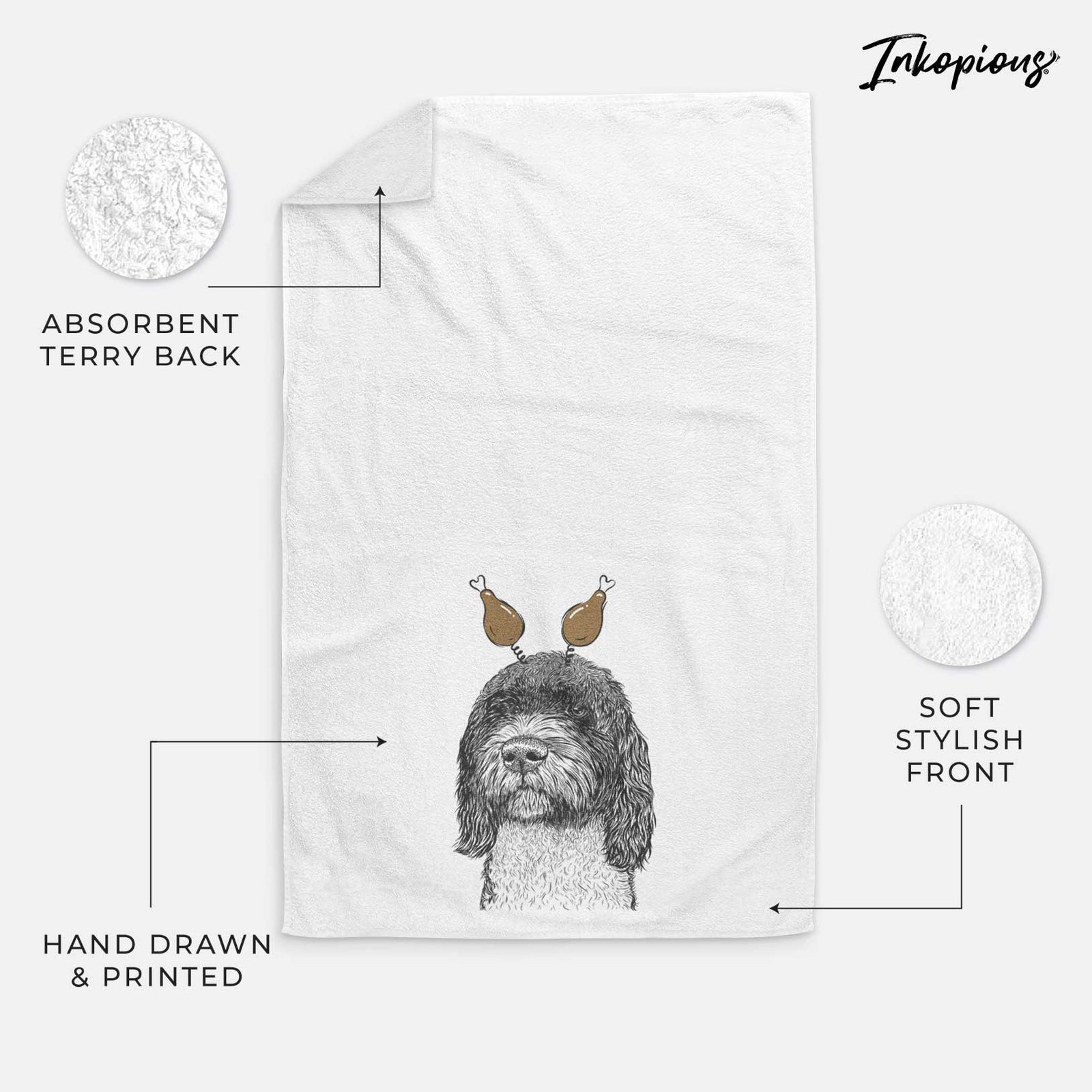 Chris the Portuguese Water Dog Decorative Hand Towel