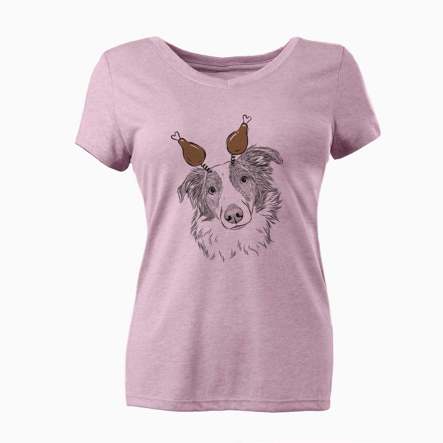 Thanksgiving Cyclone the Australian Shepherd - Women's V-neck Shirt