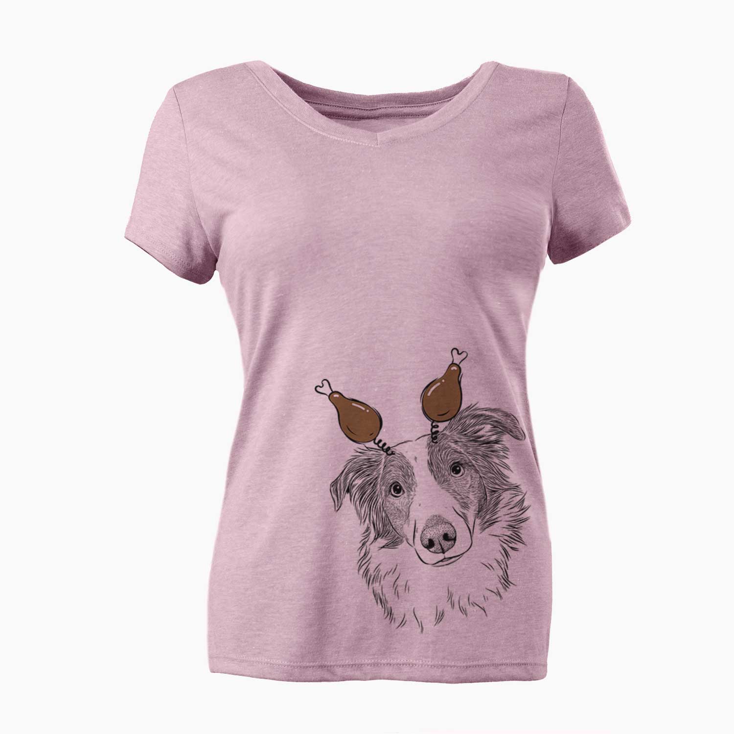Thanksgiving Cyclone the Australian Shepherd - Women's V-neck Shirt