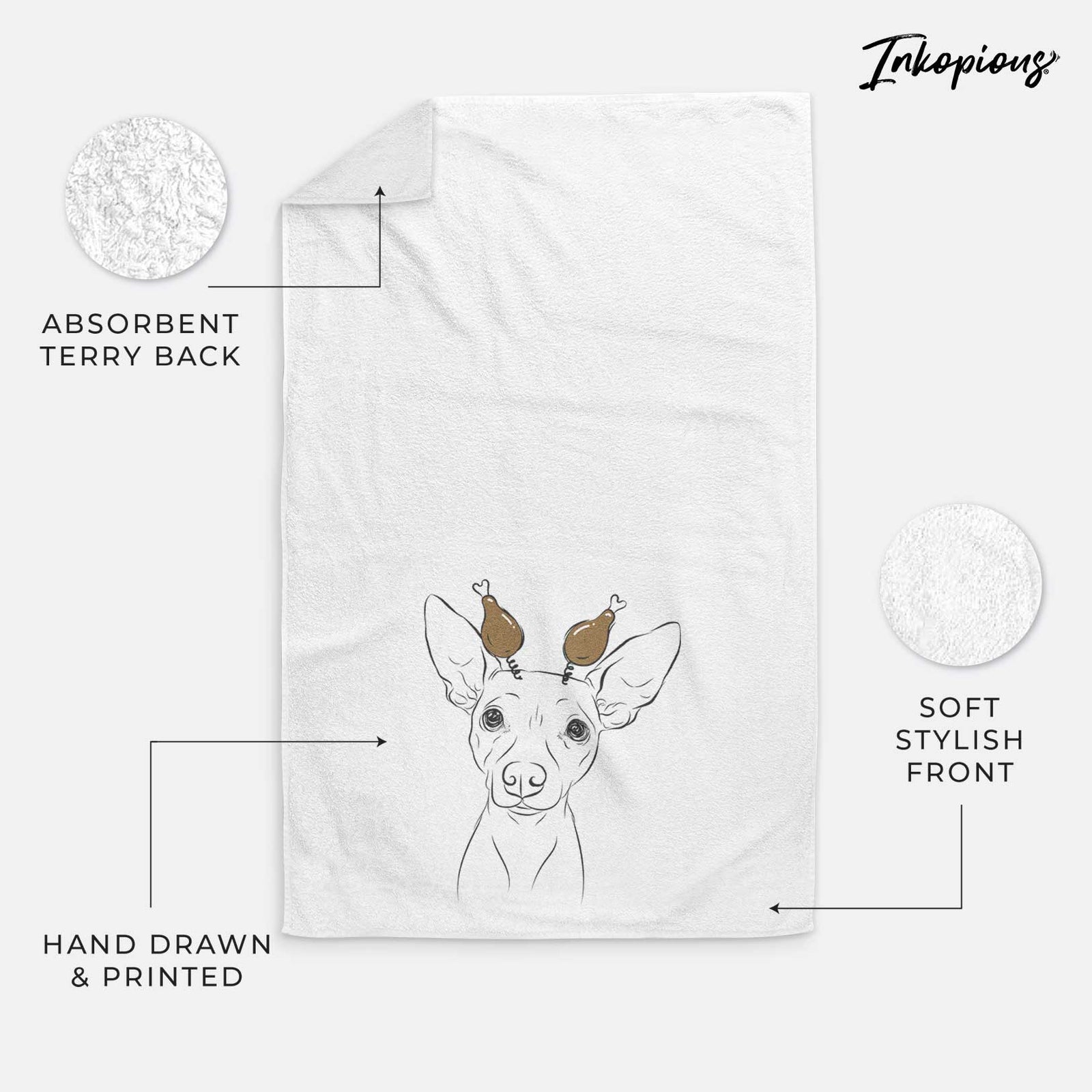 Desi the American Hairless Terrier Decorative Hand Towel