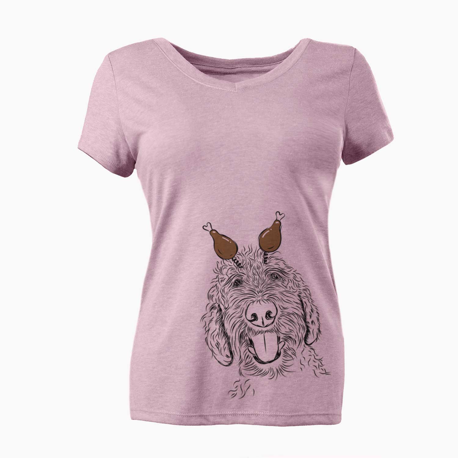 Thanksgiving Dixie the Doodle - Women's V-neck Shirt