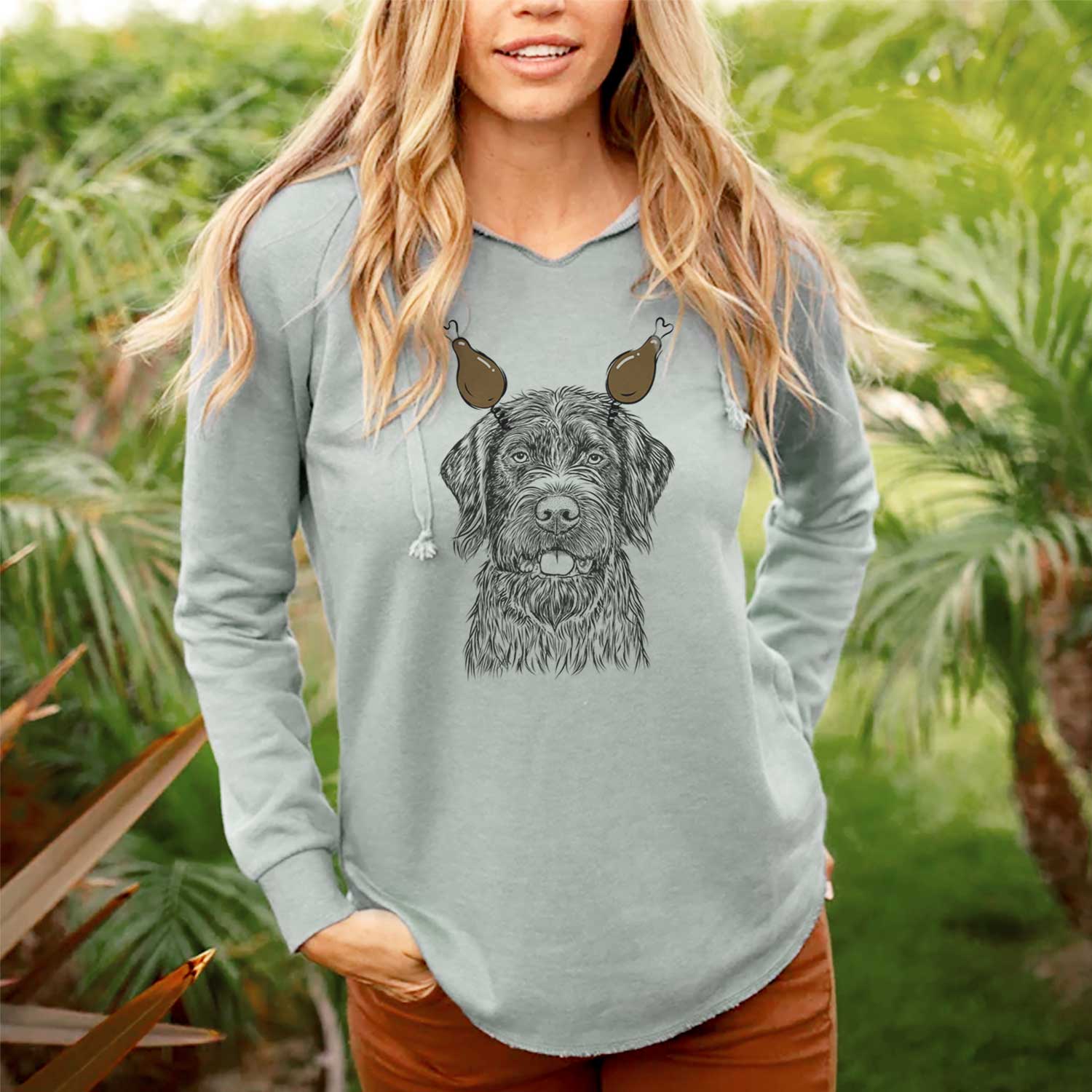 Thanksgiving Fletcher the Wirehaired Pointing Griffon - Cali Wave Hooded Sweatshirt