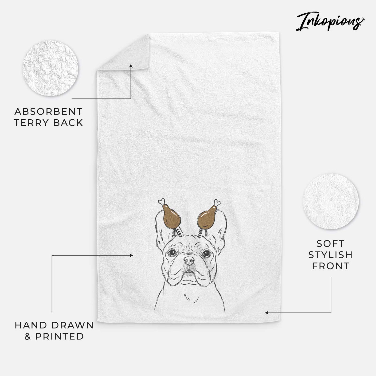 Franco the French Bulldog Decorative Hand Towel