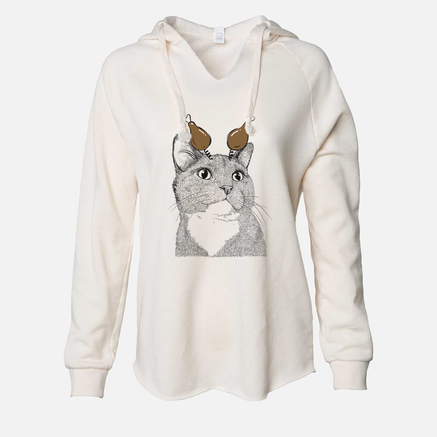 Thanksgiving Gizmo the Grey Cat - Cali Wave Hooded Sweatshirt
