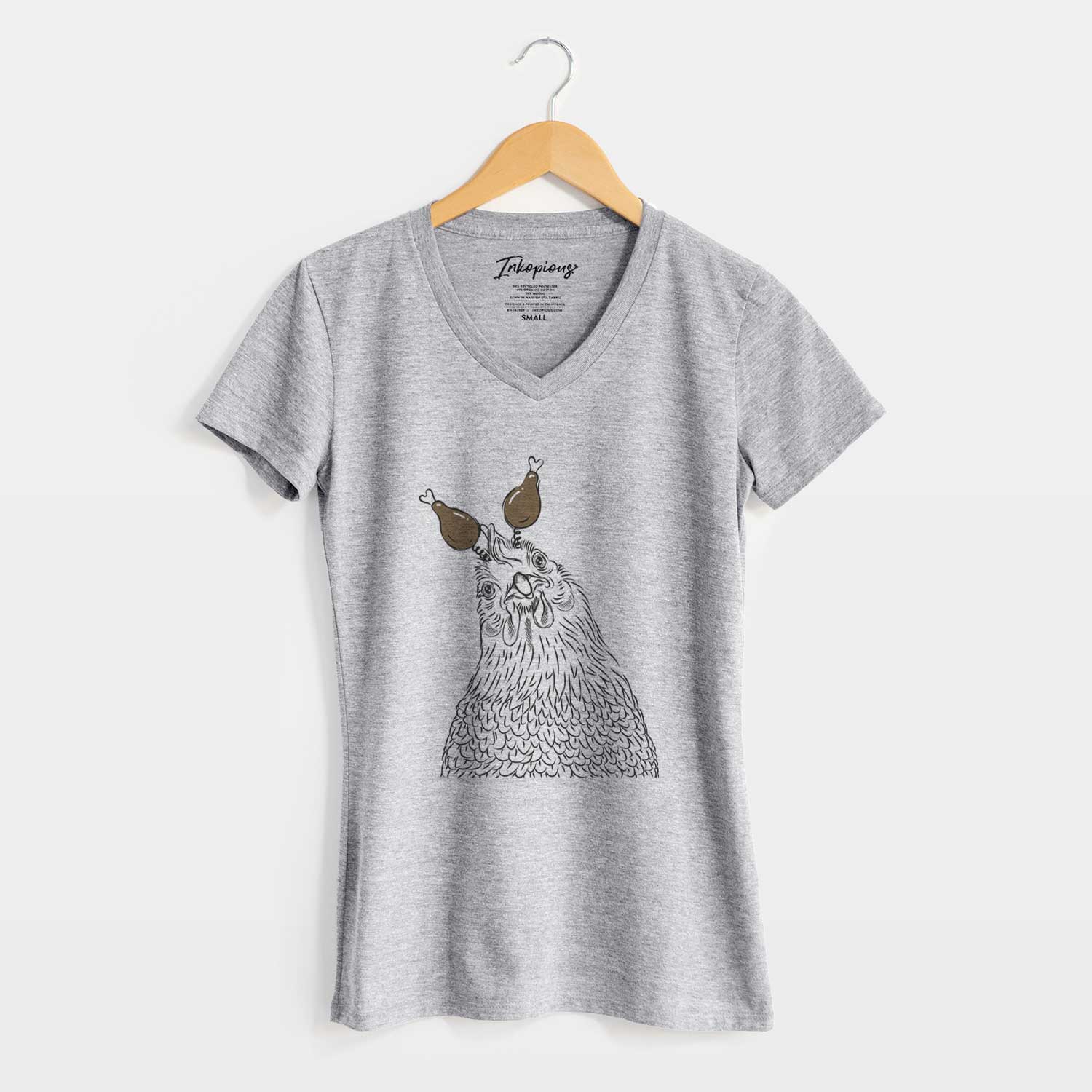 Thanksgiving Henrietta the Chicken - Women's V-neck Shirt