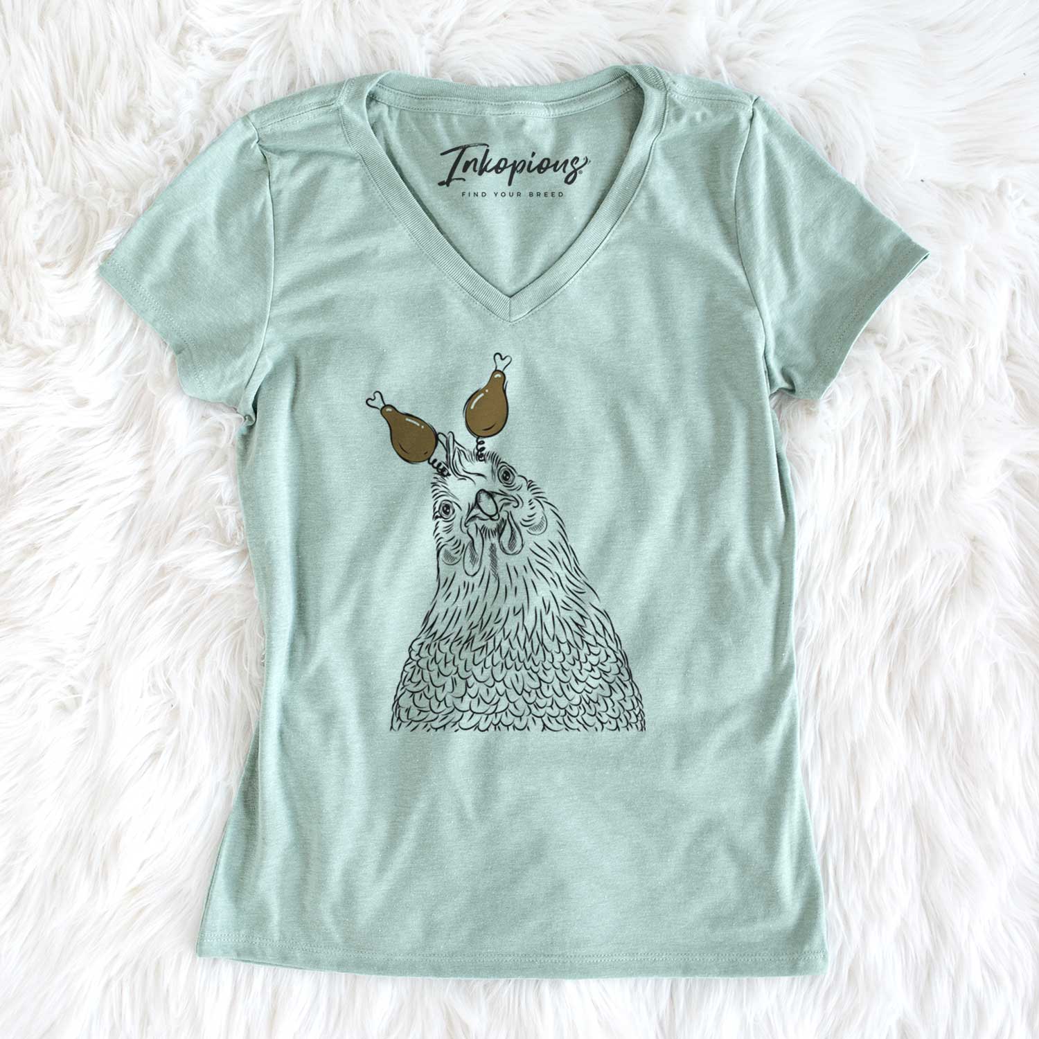 Thanksgiving Henrietta the Chicken - Women's V-neck Shirt
