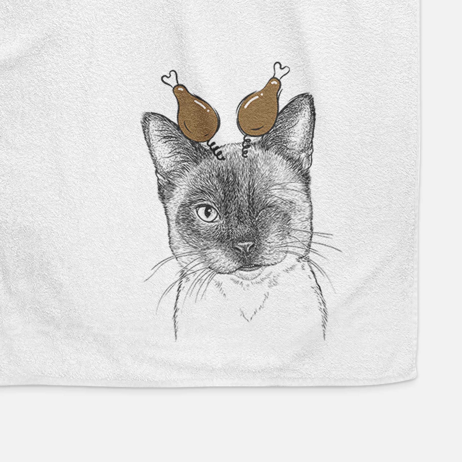 Hoggle the Siamese Cat Decorative Hand Towel