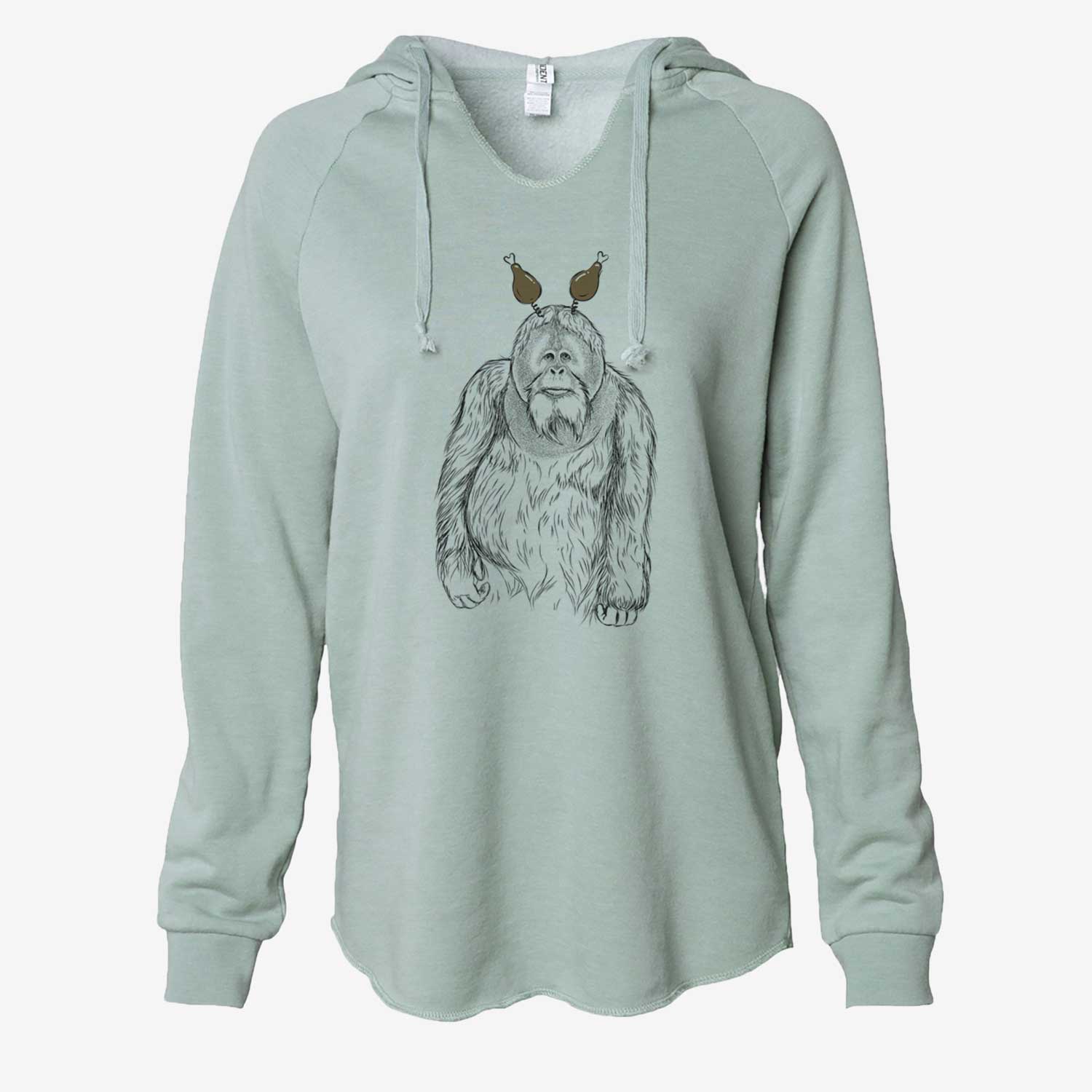 Thanksgiving Horace the Male Orangutan - Cali Wave Hooded Sweatshirt