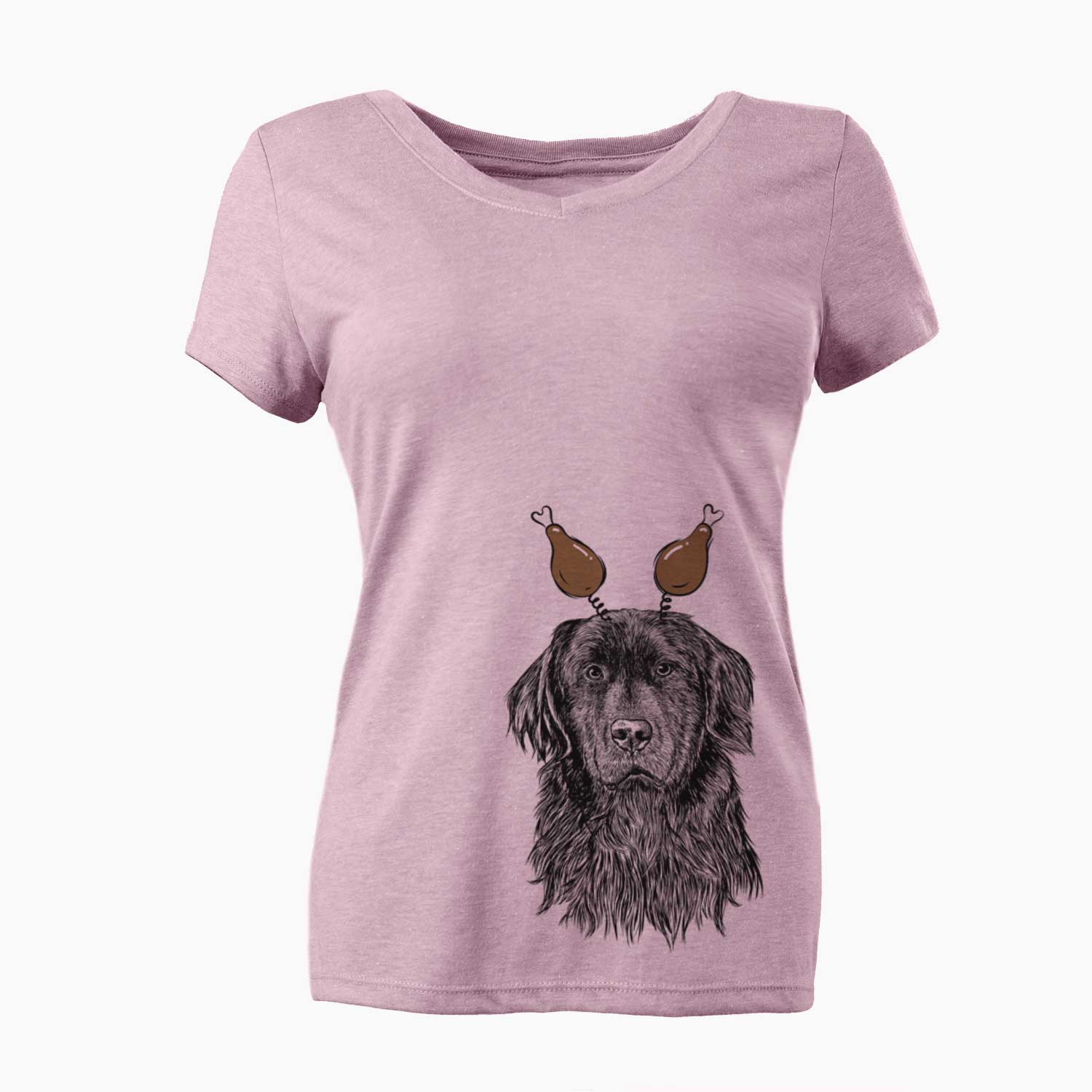 Thanksgiving Jinx the Newfoundland - Women's V-neck Shirt