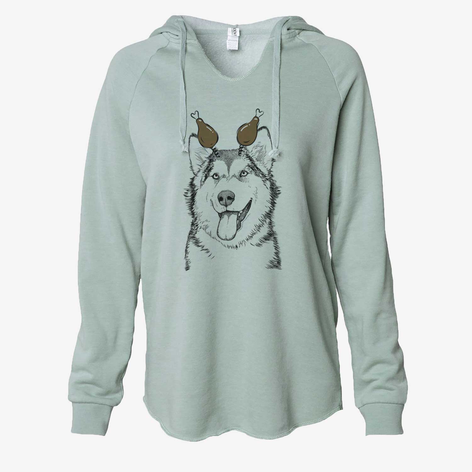 Thanksgiving Kaskae the Alaskan Malamute - Cali Wave Hooded Sweatshirt