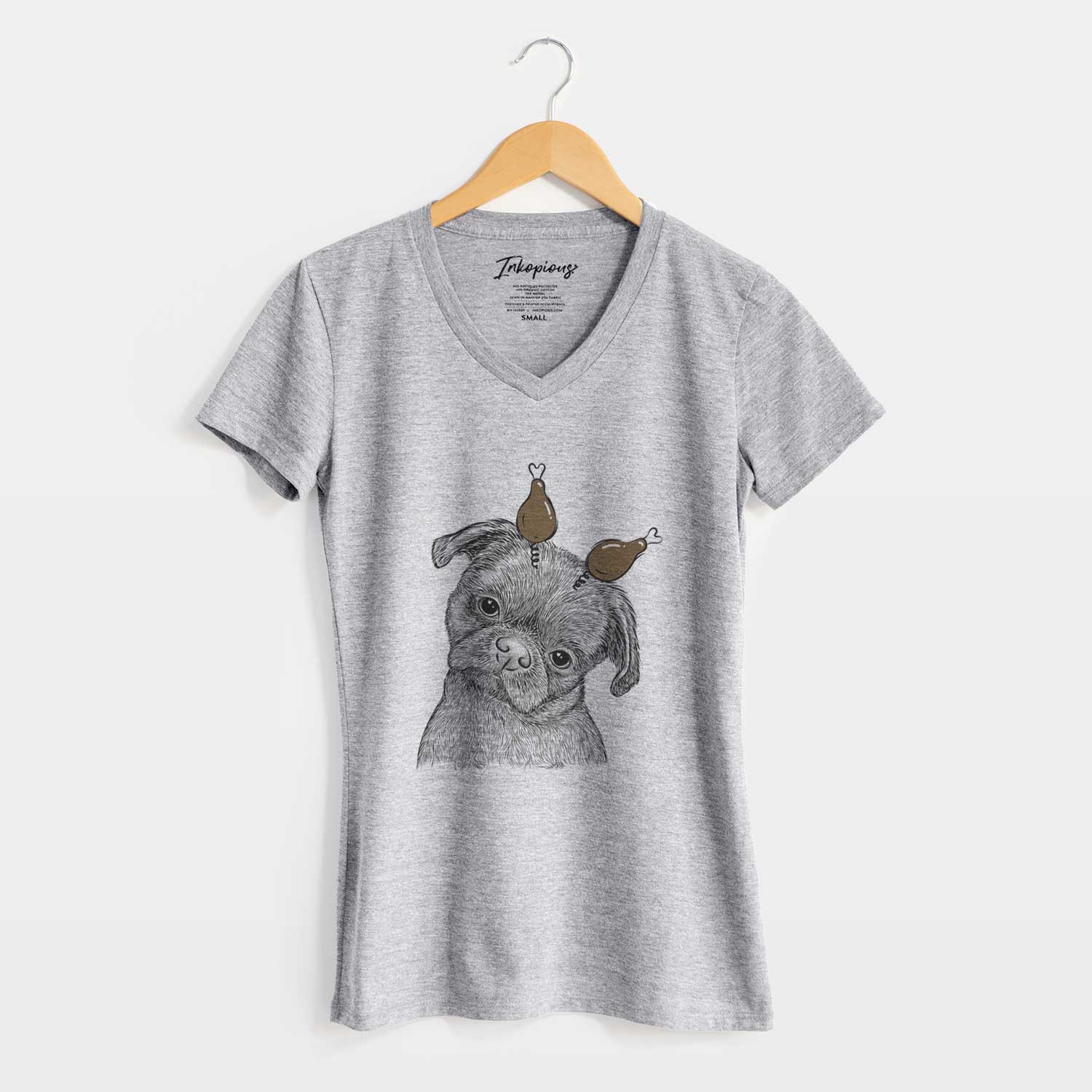 Thanksgiving Koko the Shih Tzu - Women's V-neck Shirt