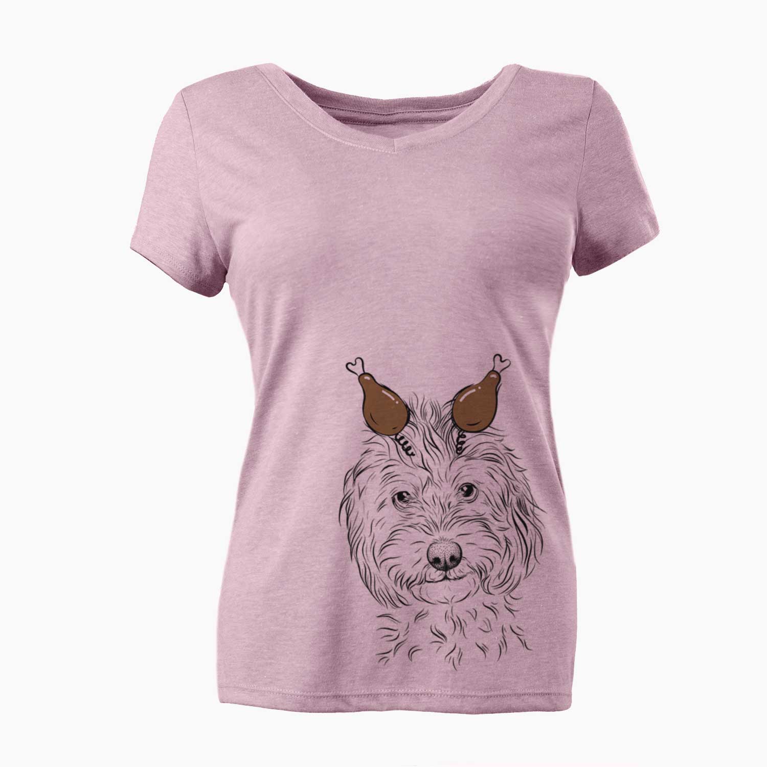 Thanksgiving Mason the Cavapoo - Women's V-neck Shirt