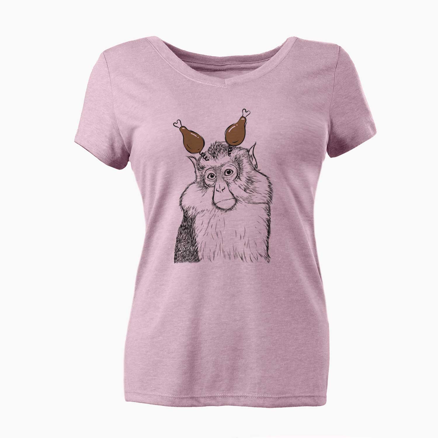 Thanksgiving Matata the Mona Monkey - Women's V-neck Shirt