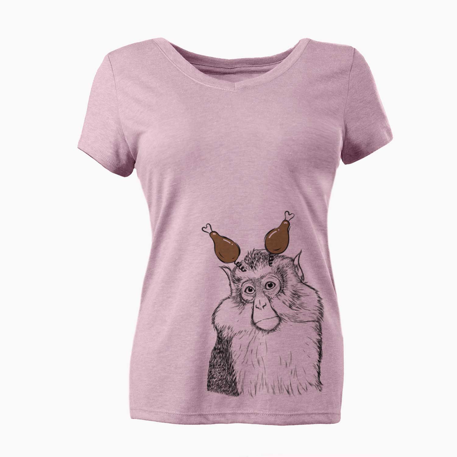 Thanksgiving Matata the Mona Monkey - Women's V-neck Shirt