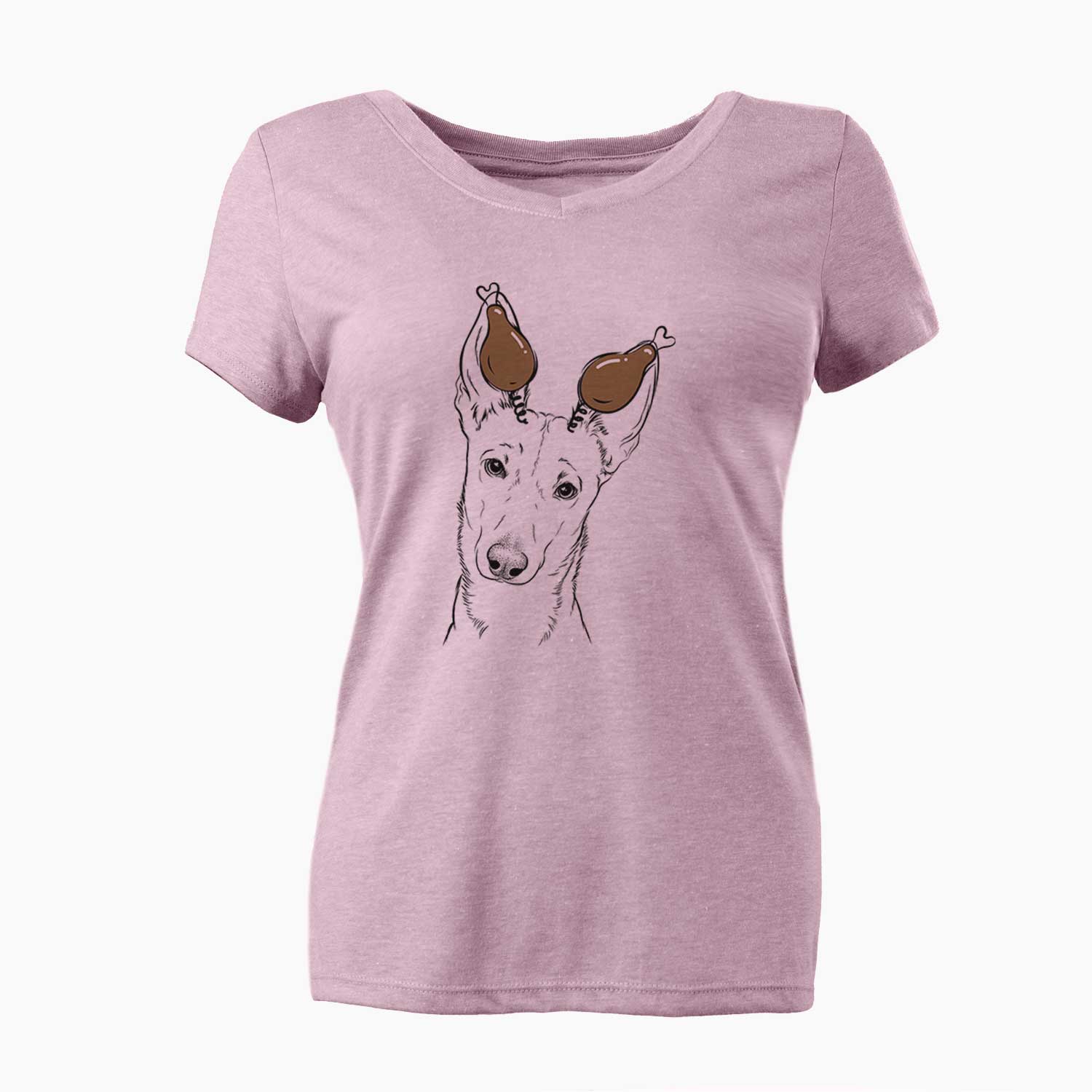 Thanksgiving Nala the Carolina Dog - Women's V-neck Shirt