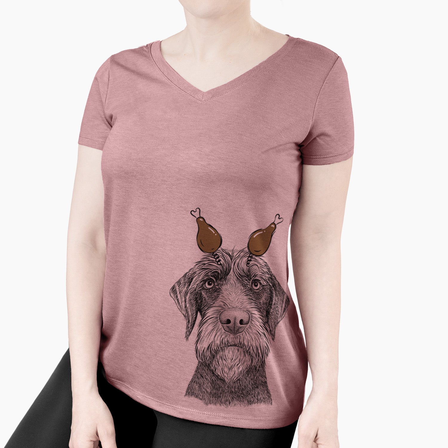 Thanksgiving Oakley the Pudelpointer - Women's Perfect V-neck Shirt