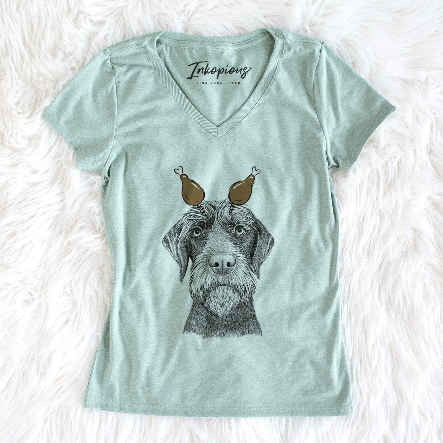 Thanksgiving Oakley the Pudelpointer - Women's Perfect V-neck Shirt