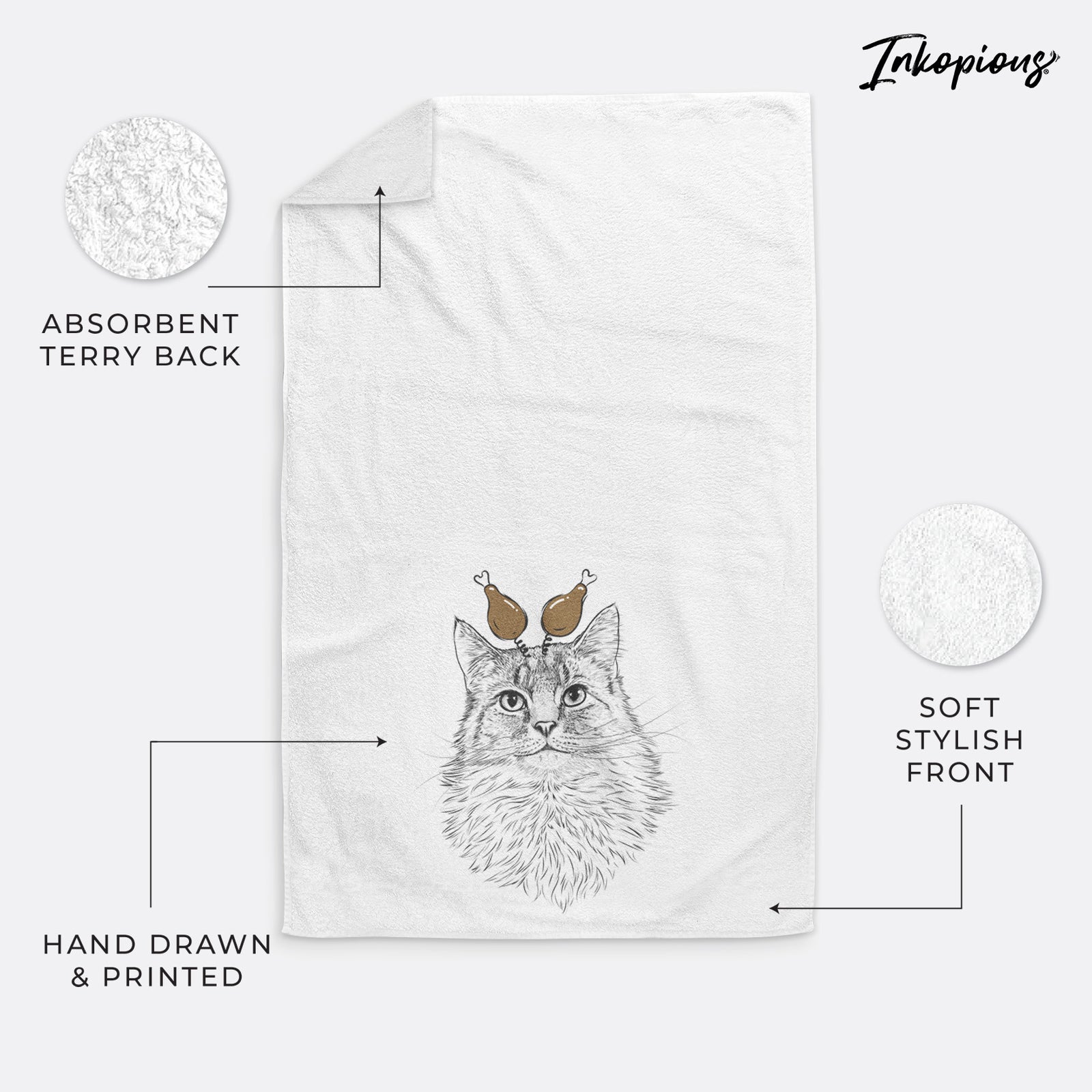 Olive the Cat Decorative Hand Towel