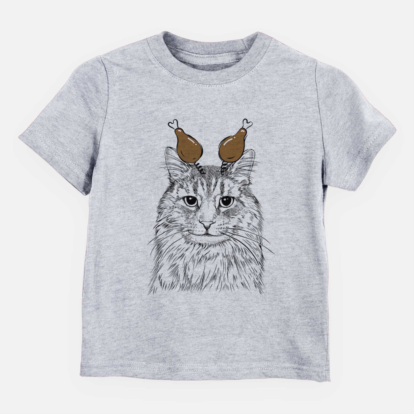 Thanksgiving Oliver Fluff the Maine Coon Mix Cat - Kids/Youth/Toddler Shirt
