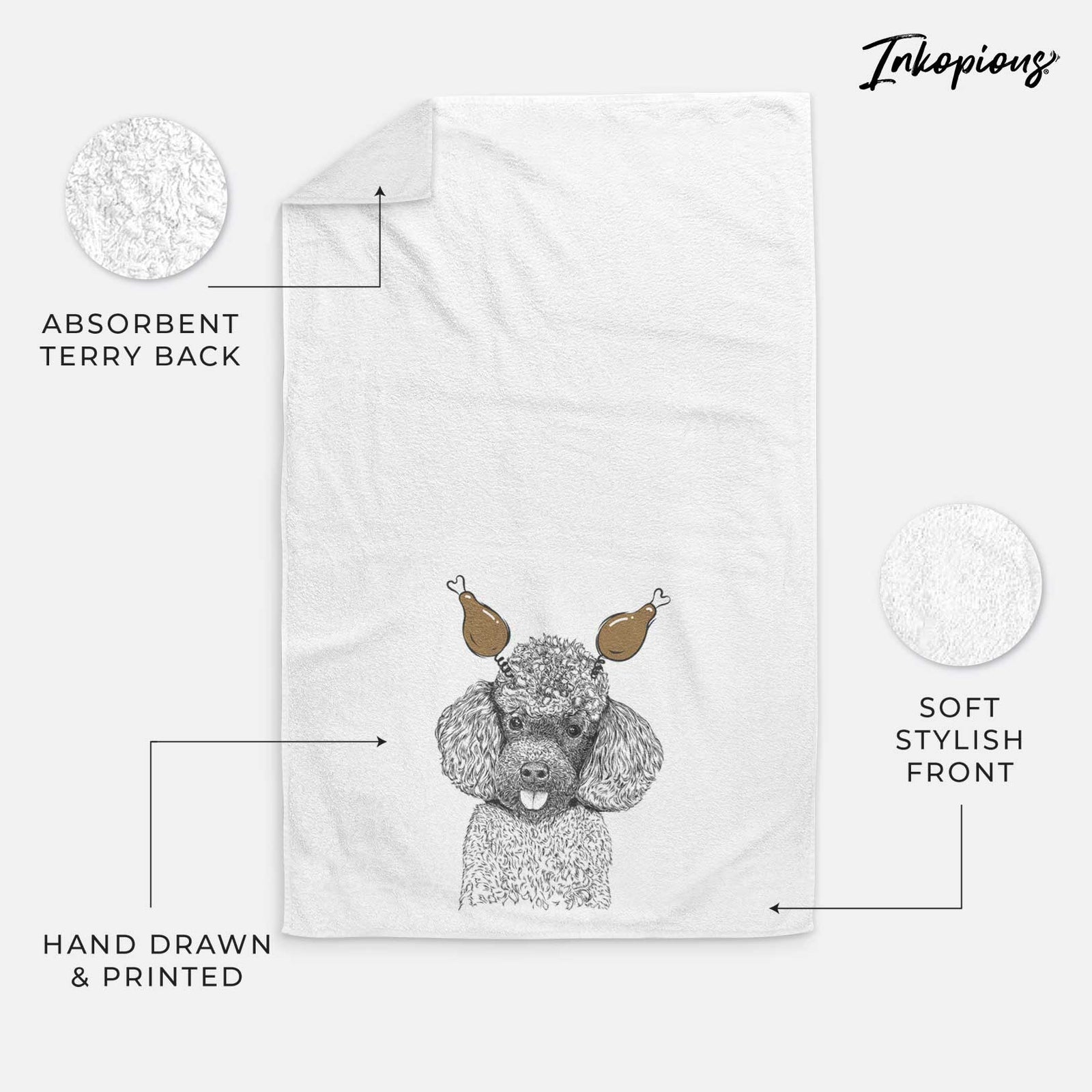 George the Toy Poodle Decorative Hand Towel