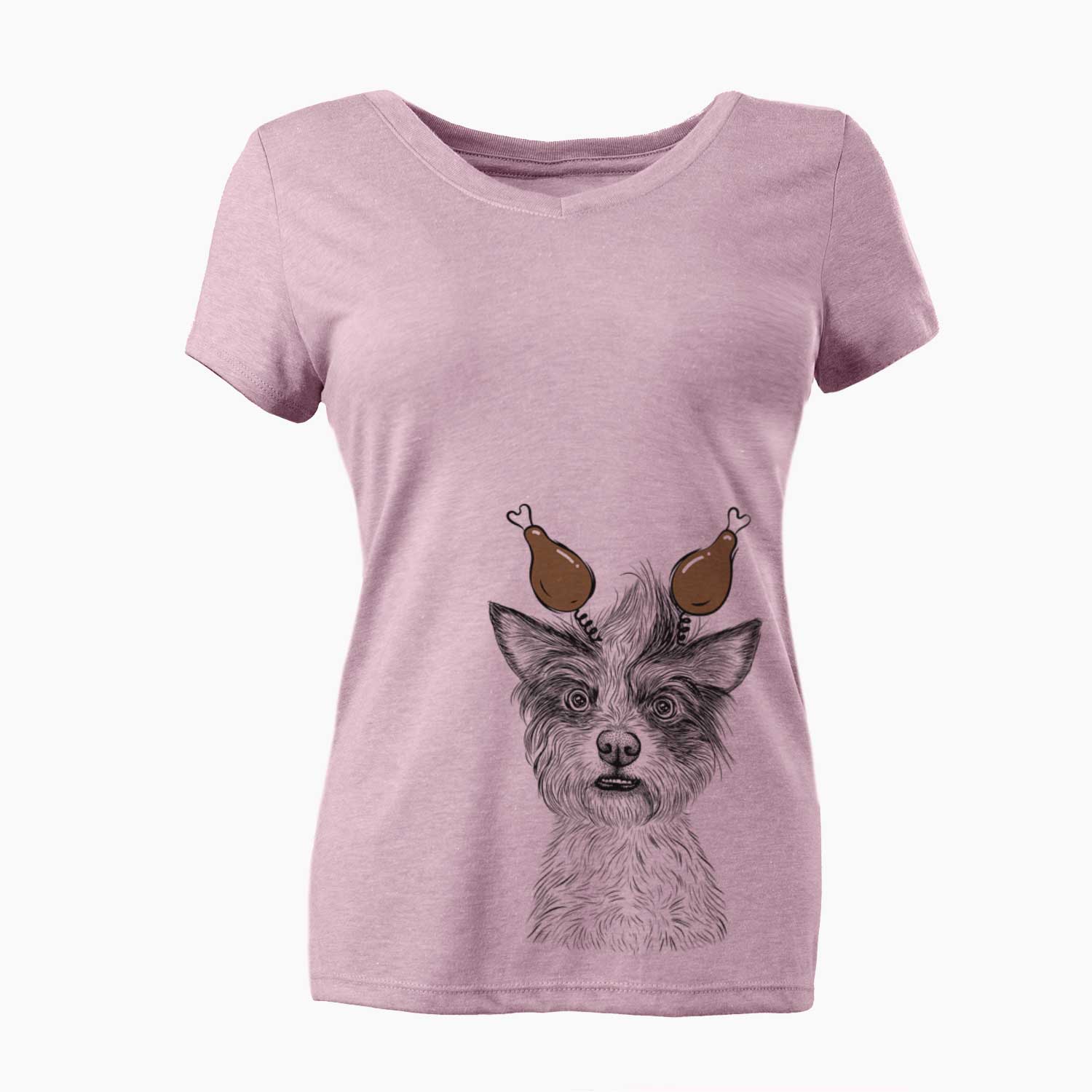 Thanksgiving Quigley the Mixed Breed - Women's V-neck Shirt