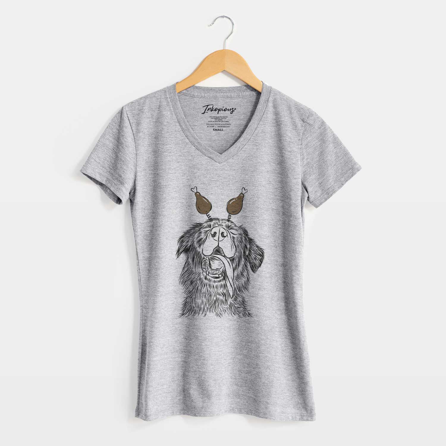 Thanksgiving Quint the Mixed Breed - Women's V-neck Shirt