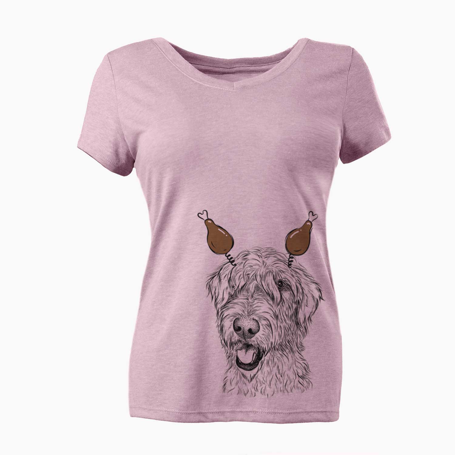 Thanksgiving Ragnar the Irish Wolfhound - Women's V-neck Shirt