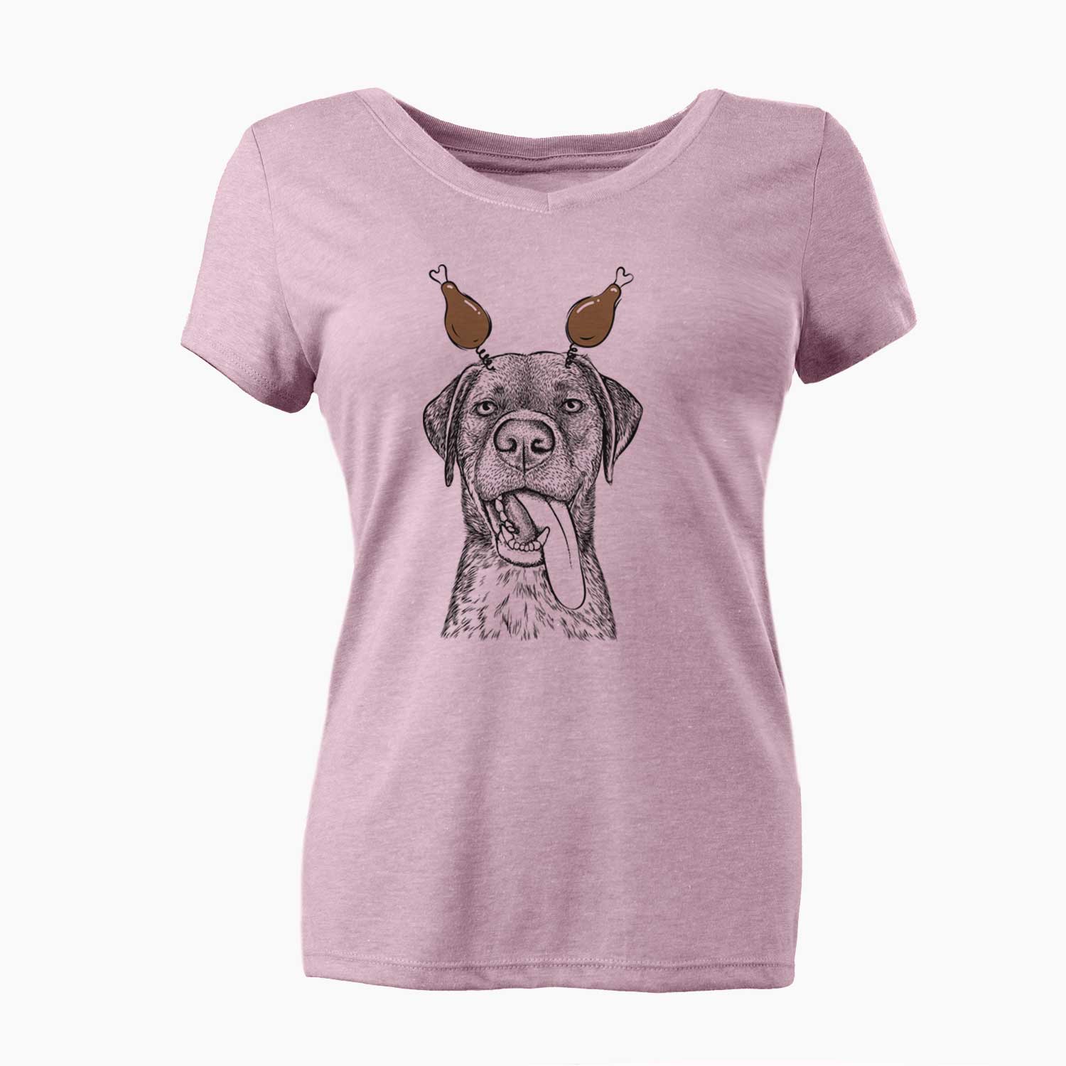 Thanksgiving Reese the Mixed Breed - Women's V-neck Shirt