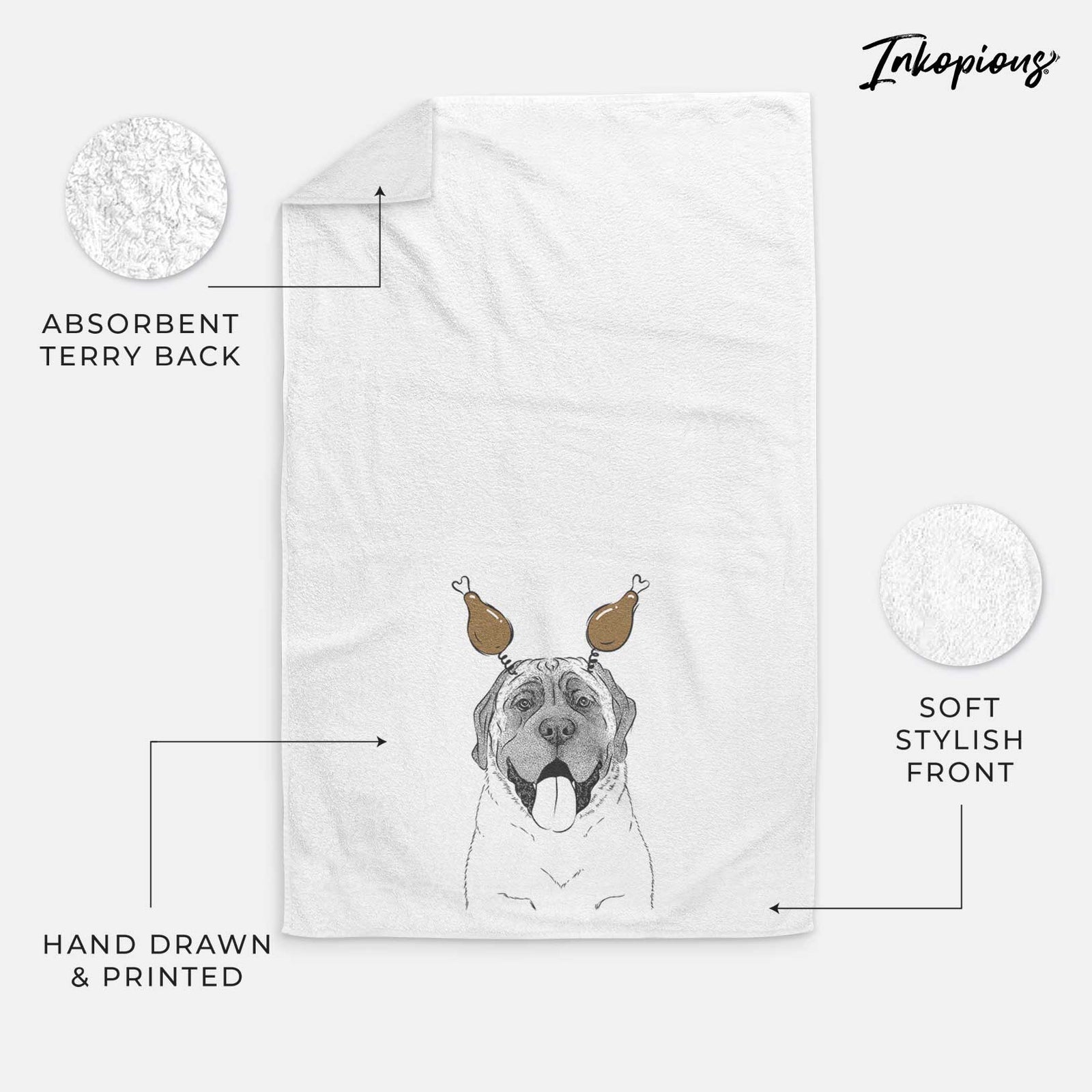 Remmie the English Mastiff Decorative Hand Towel