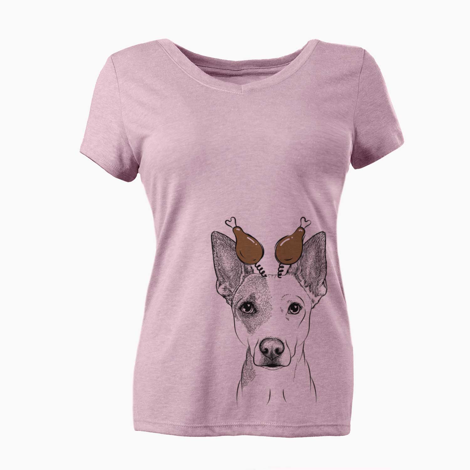 Thanksgiving Roo the Mixed Breed - Women's V-neck Shirt