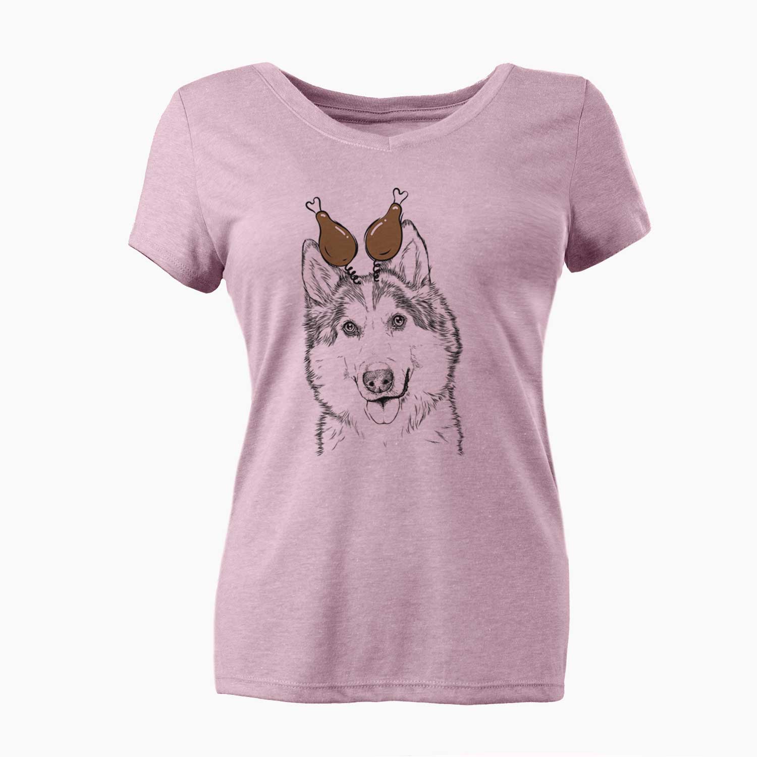 Thanksgiving Roshi the Mixed Breed - Women's V-neck Shirt