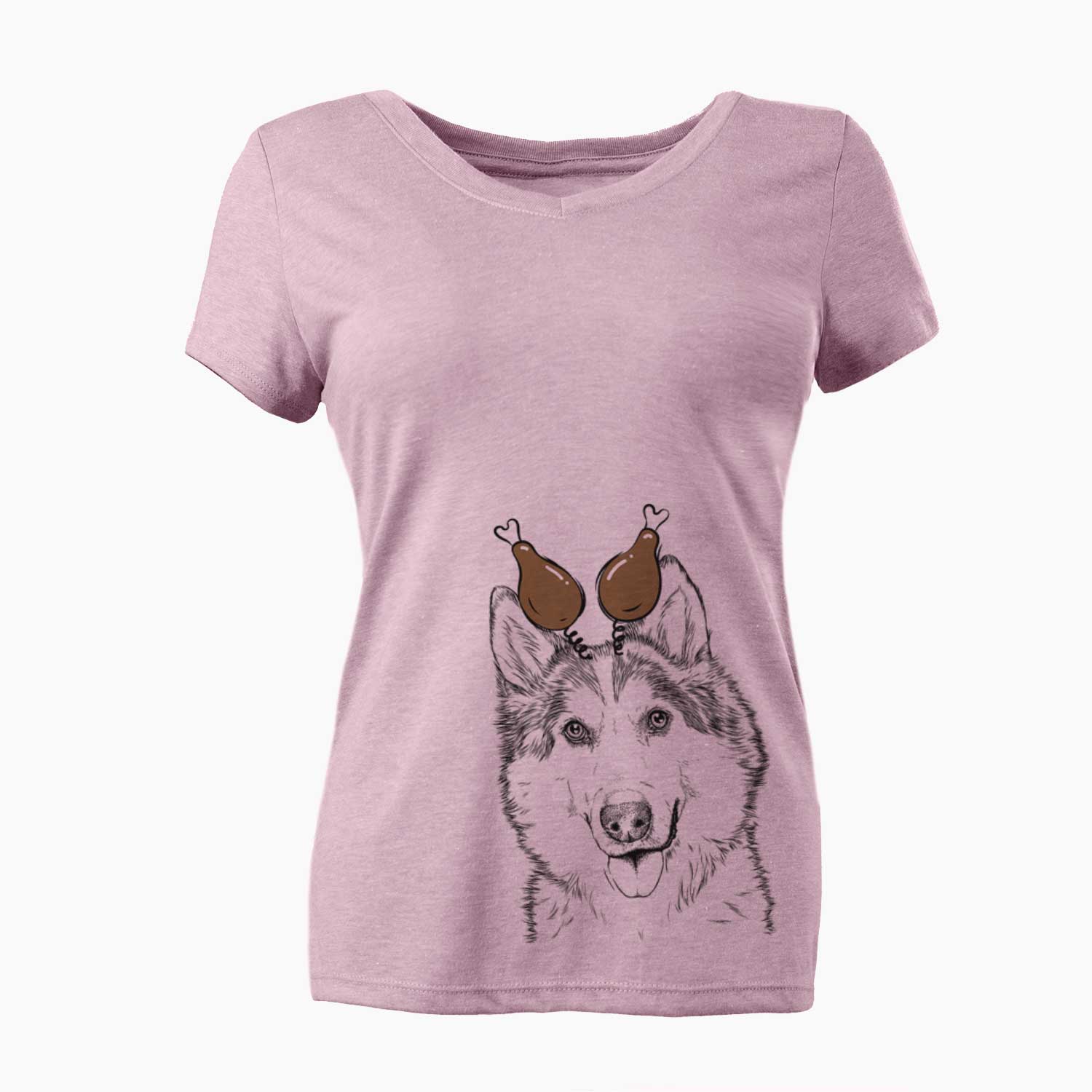 Thanksgiving Roshi the Mixed Breed - Women's V-neck Shirt