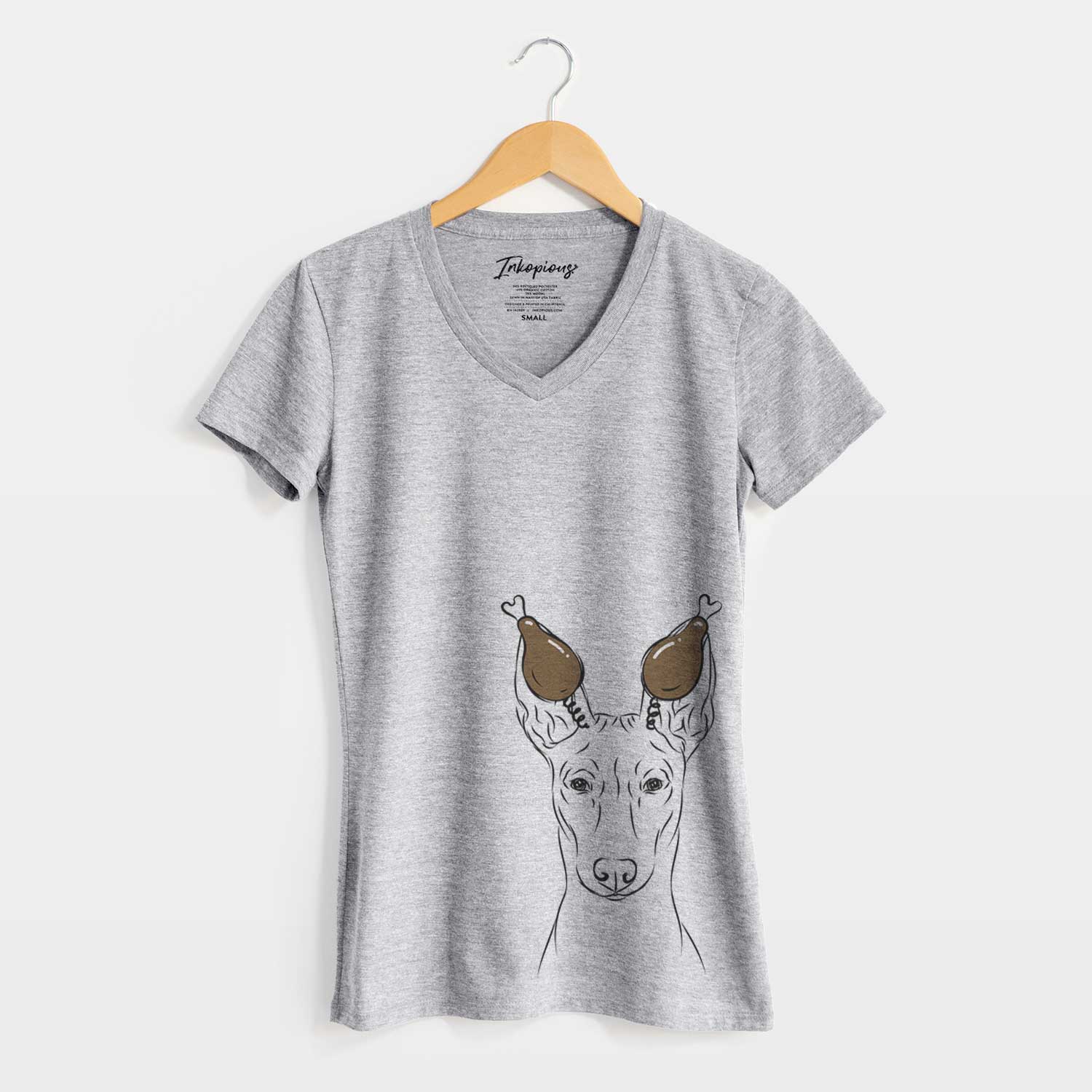 Thanksgiving Ruadh the Pharaoh Hound - Women's V-neck Shirt