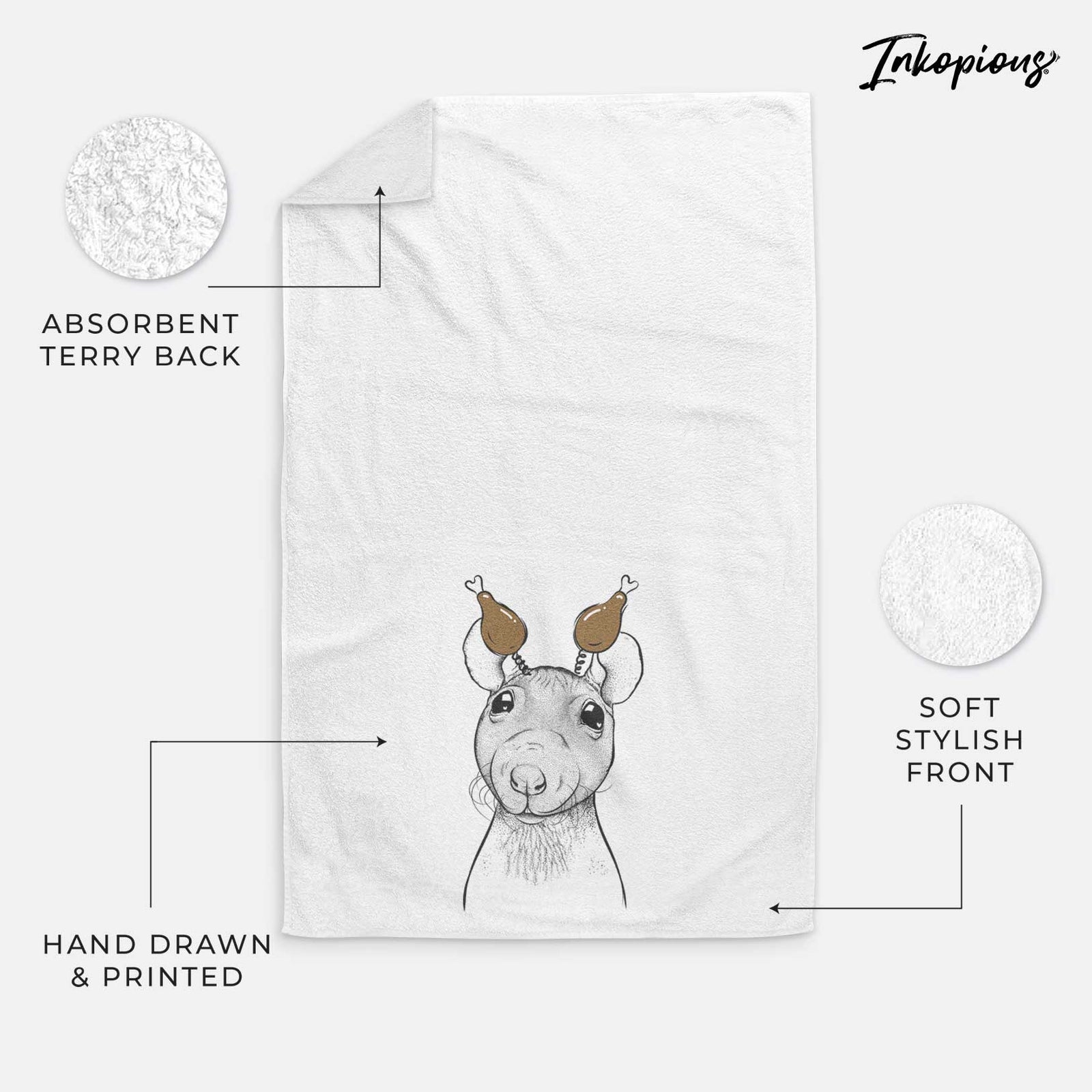 Ruthie the Hairless Rat Decorative Hand Towel