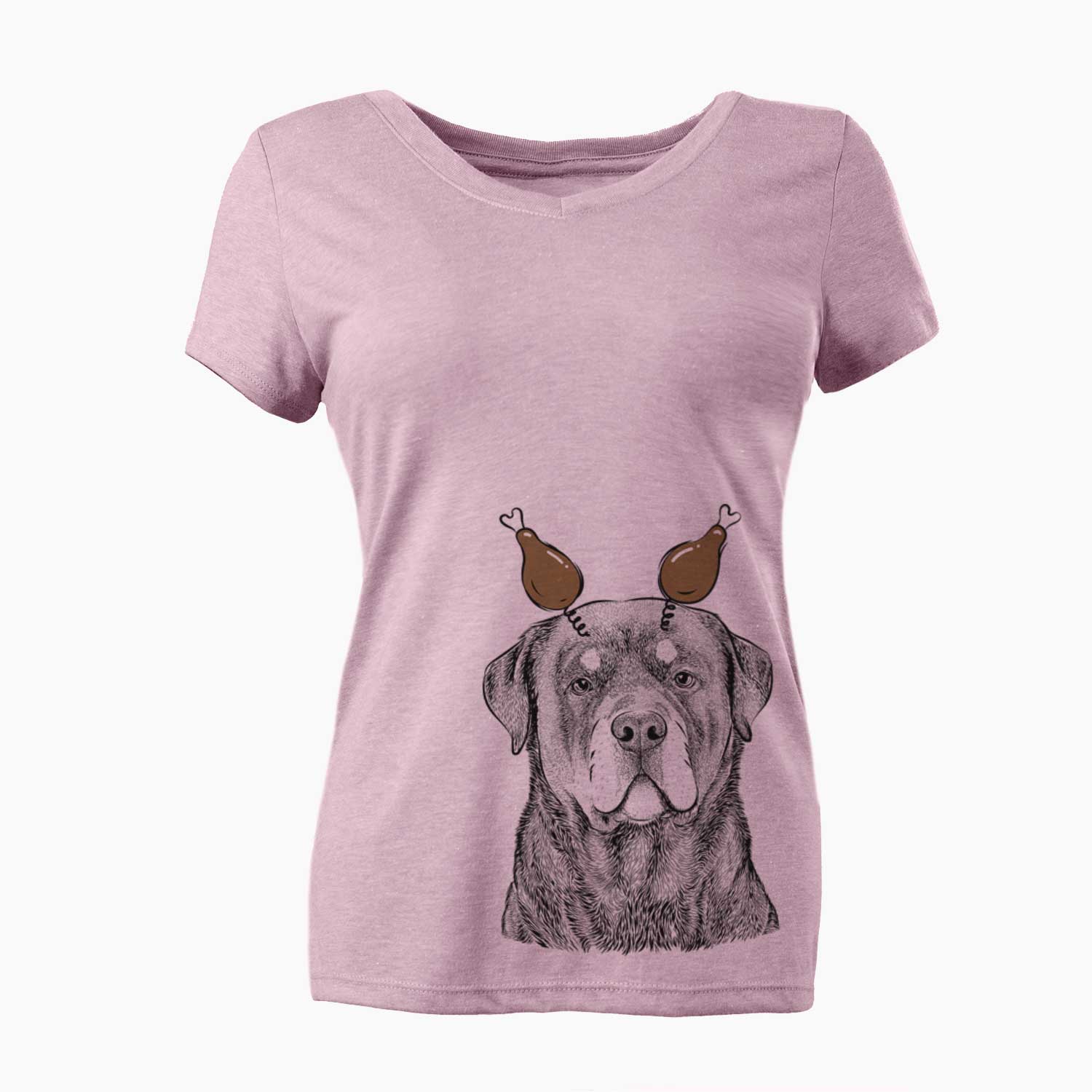 Thanksgiving Sarge the Rottweiler - Women's V-neck Shirt
