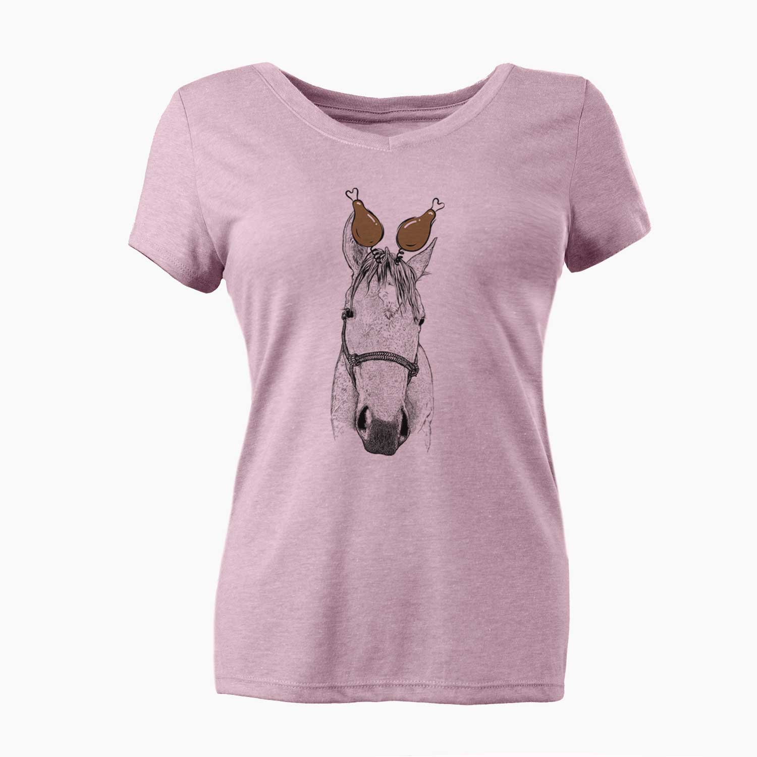 Thanksgiving SeaBee the Quarter Horse - Women's V-neck Shirt
