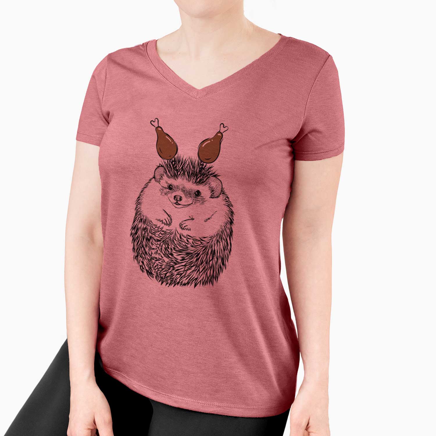 Thanksgiving Sid the Hedgehog - Women's V-neck Shirt