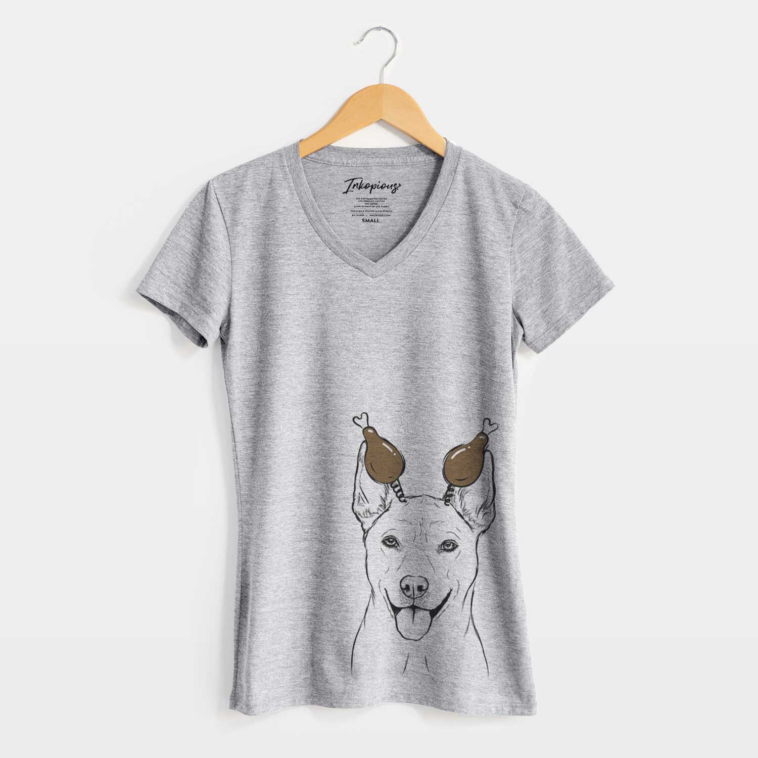 Thanksgiving Silly Lilly the Mixed Breed - Women's V-neck Shirt