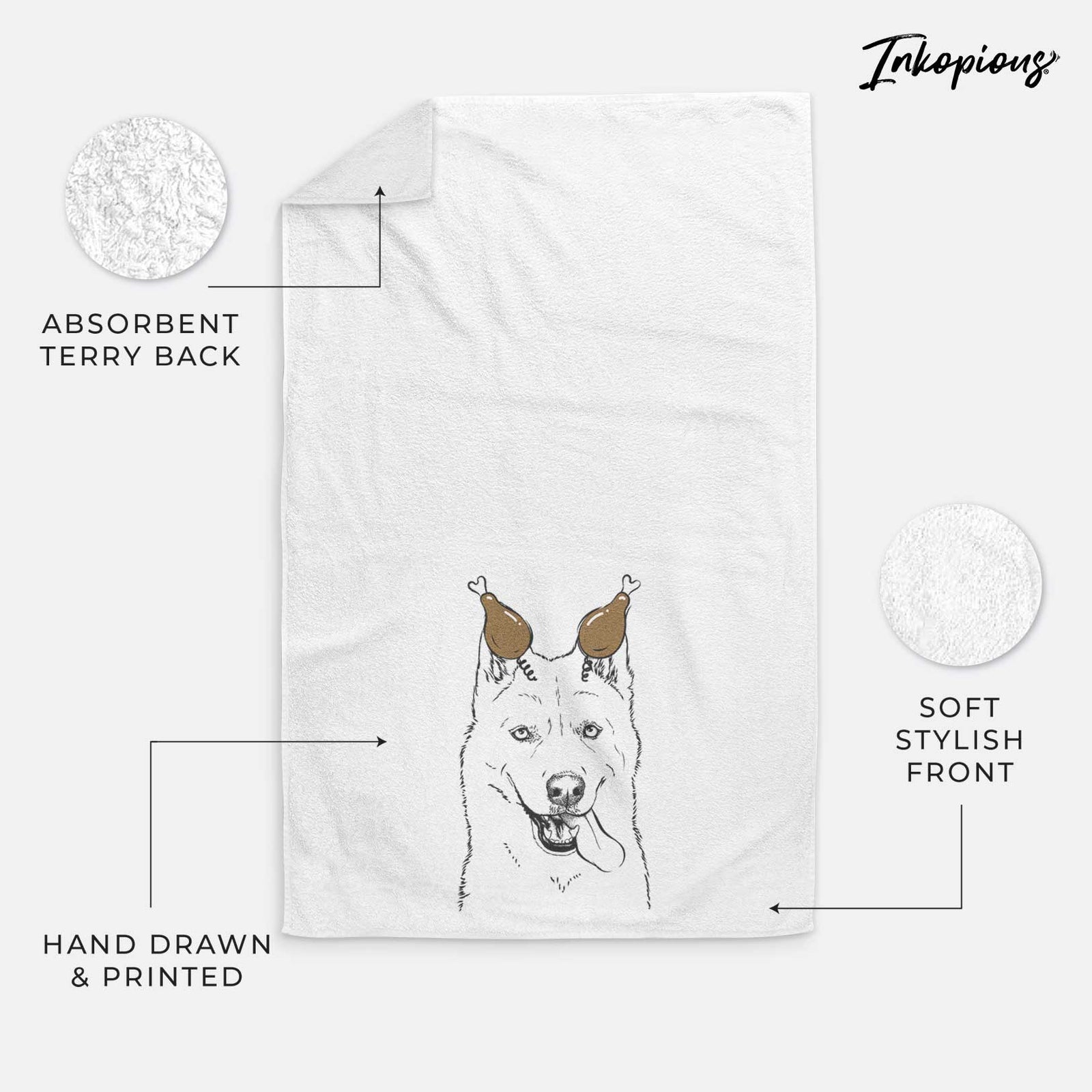 Sinatra the Siberian Husky Decorative Hand Towel