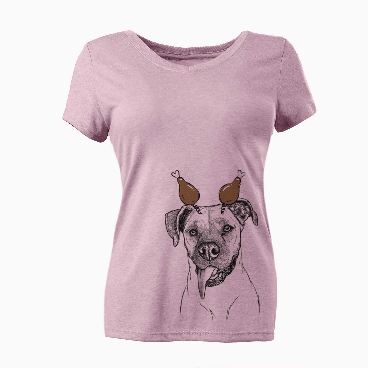 Thanksgiving Sir Jake the Boxer - Women's V-neck Shirt