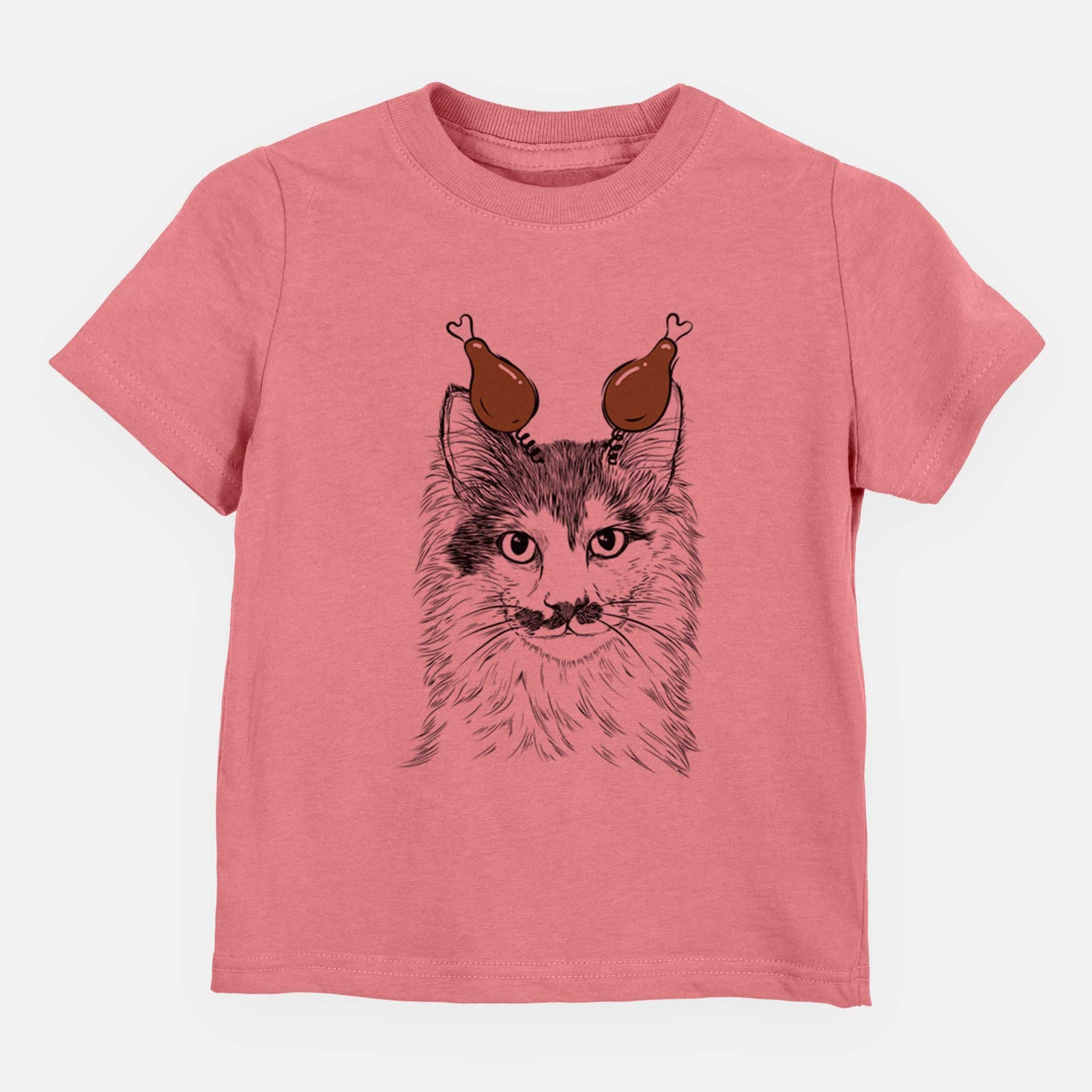 Thanksgiving Stache the Longhaired Mustard Cat - Kids/Youth/Toddler Shirt