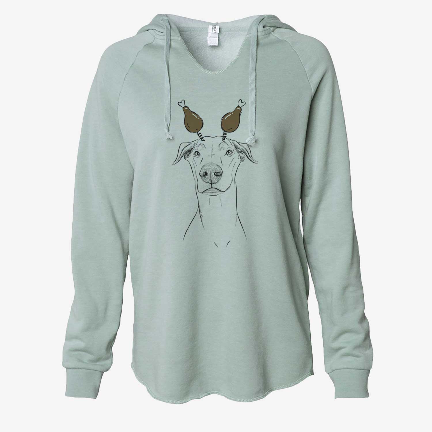 Thanksgiving Walter the White Doberman Rescue - Cali Wave Hooded Sweatshirt