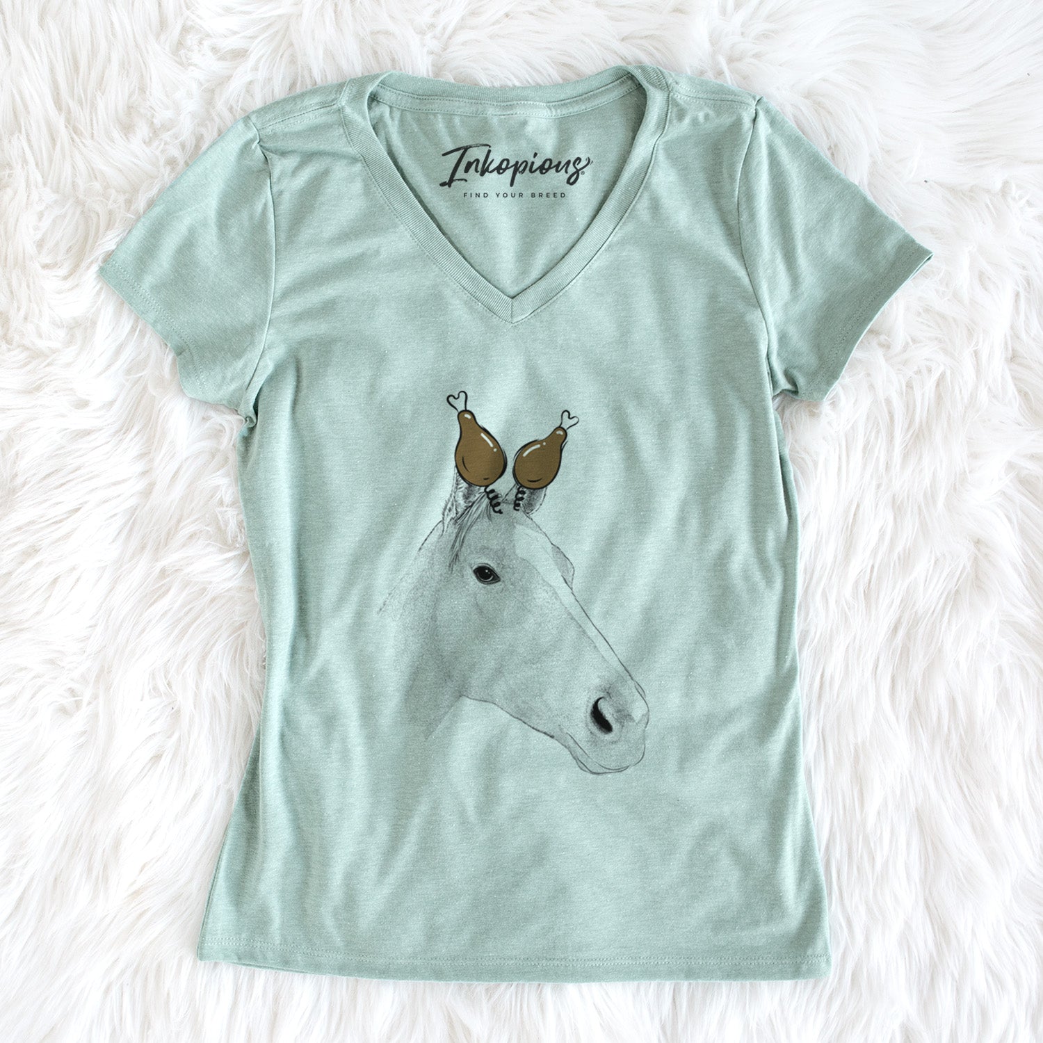 Thanksgiving Westley the Horse - Women's Perfect V-neck Shirt