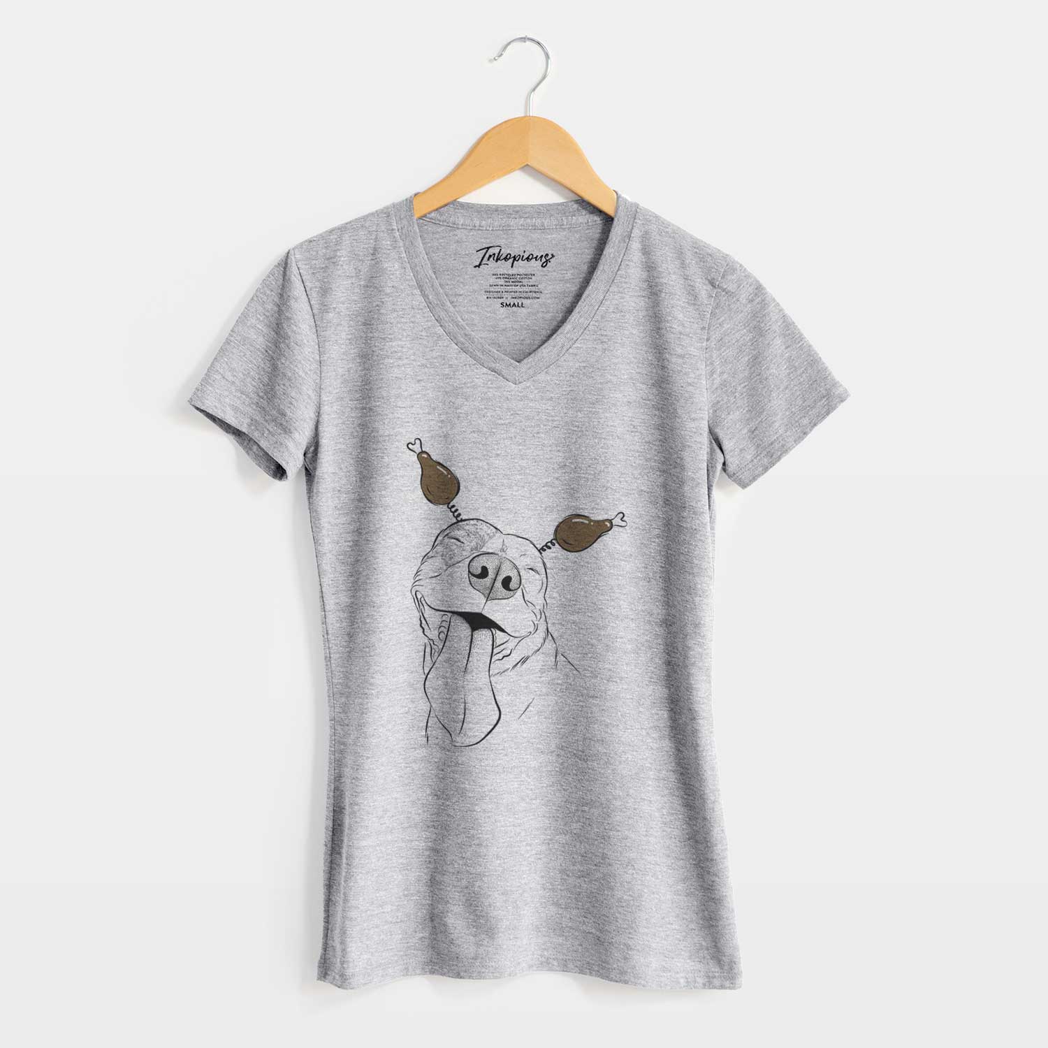 Thanksgiving Xena the American Staffordshire Terrier - Women's V-neck Shirt