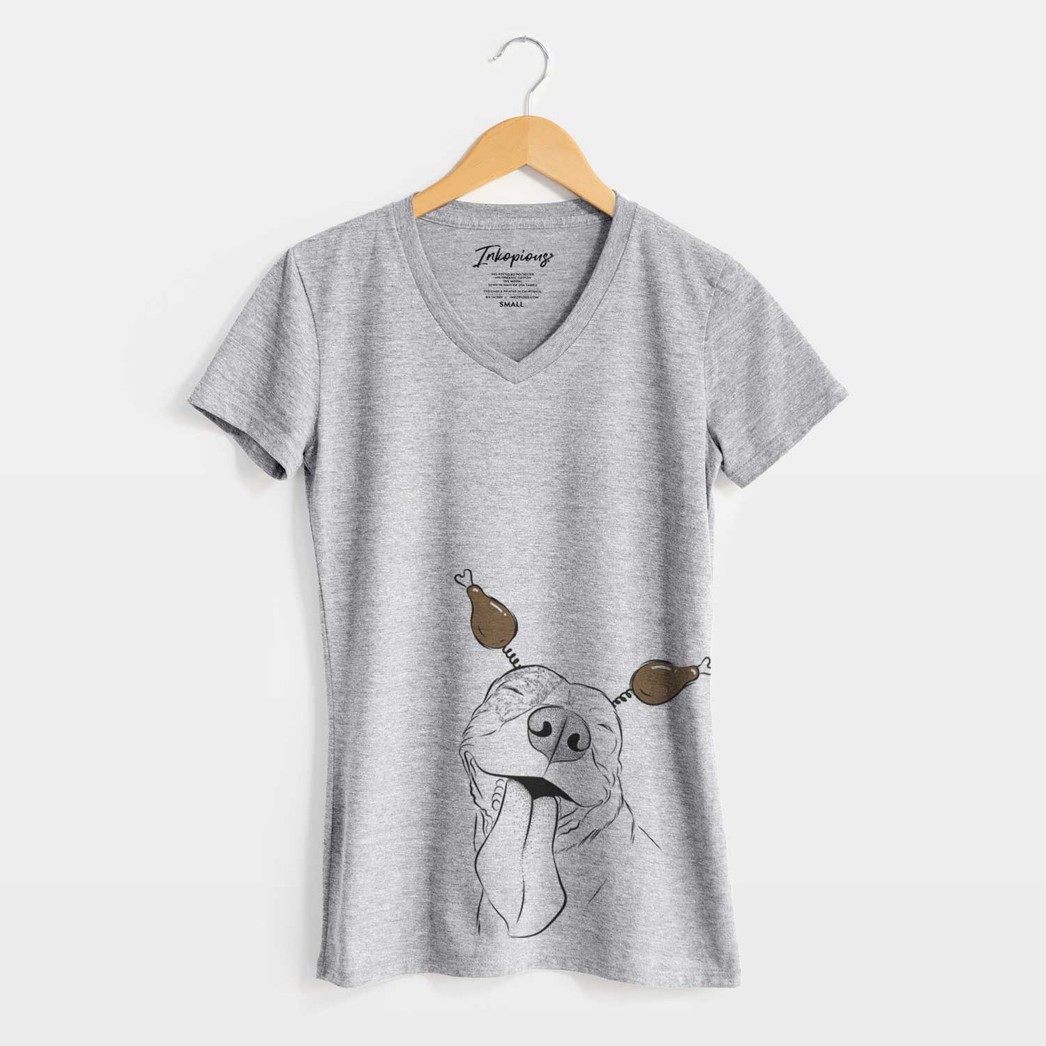 Thanksgiving Xena the American Staffordshire Terrier - Women's V-neck Shirt