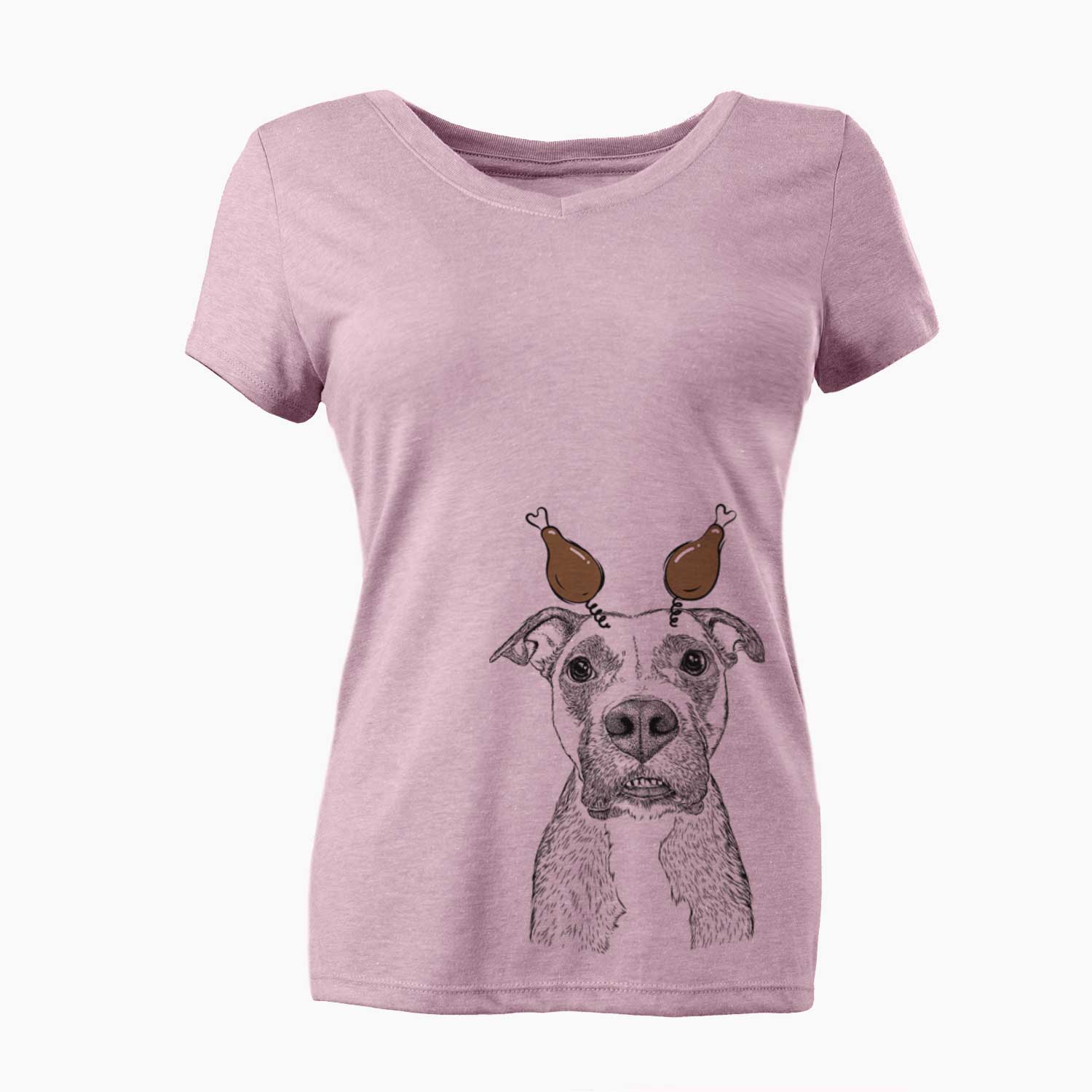 Thanksgiving Xena the Mixed Breed - Women's V-neck Shirt