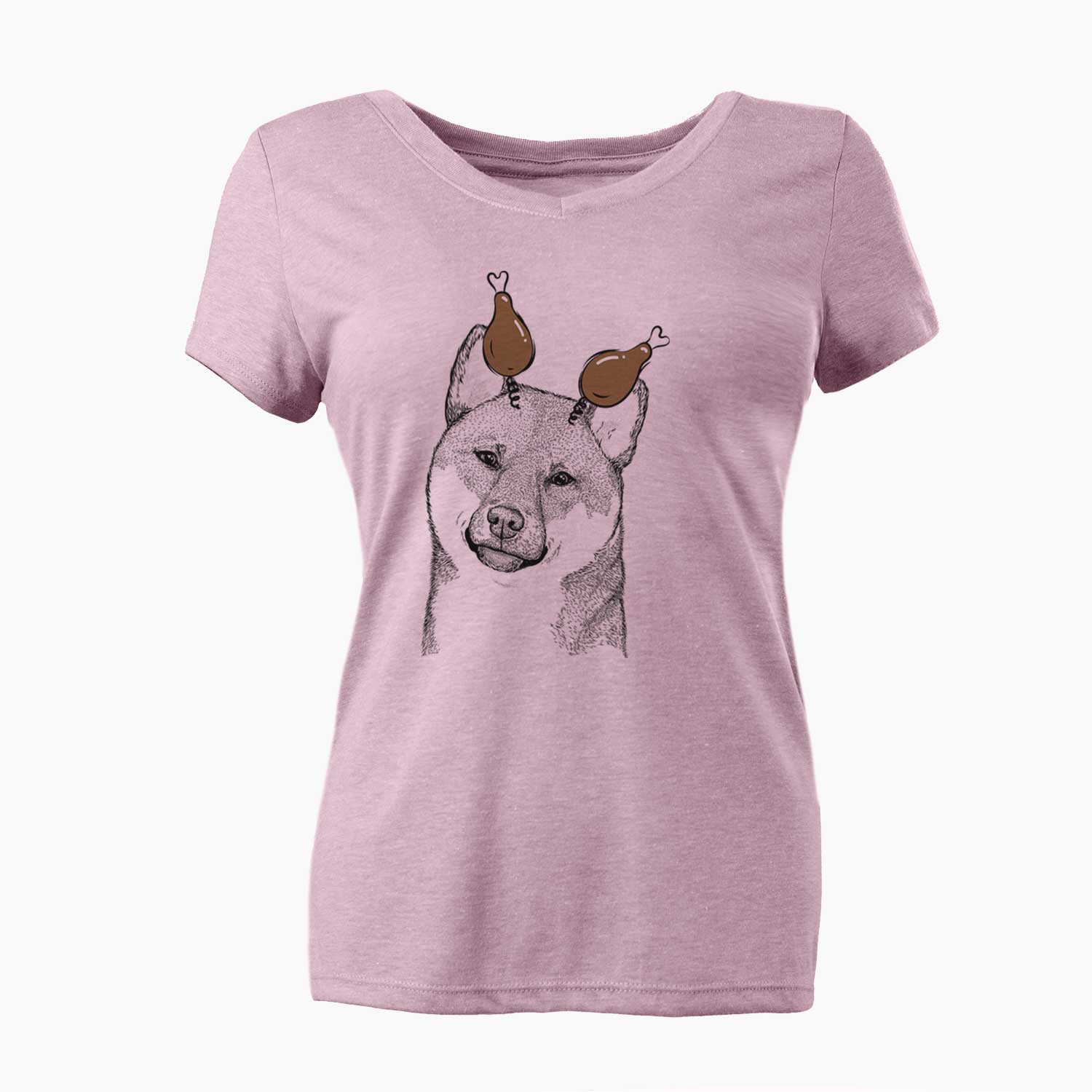 Thanksgiving Yakuza the Shiba Inu - Women's V-neck Shirt
