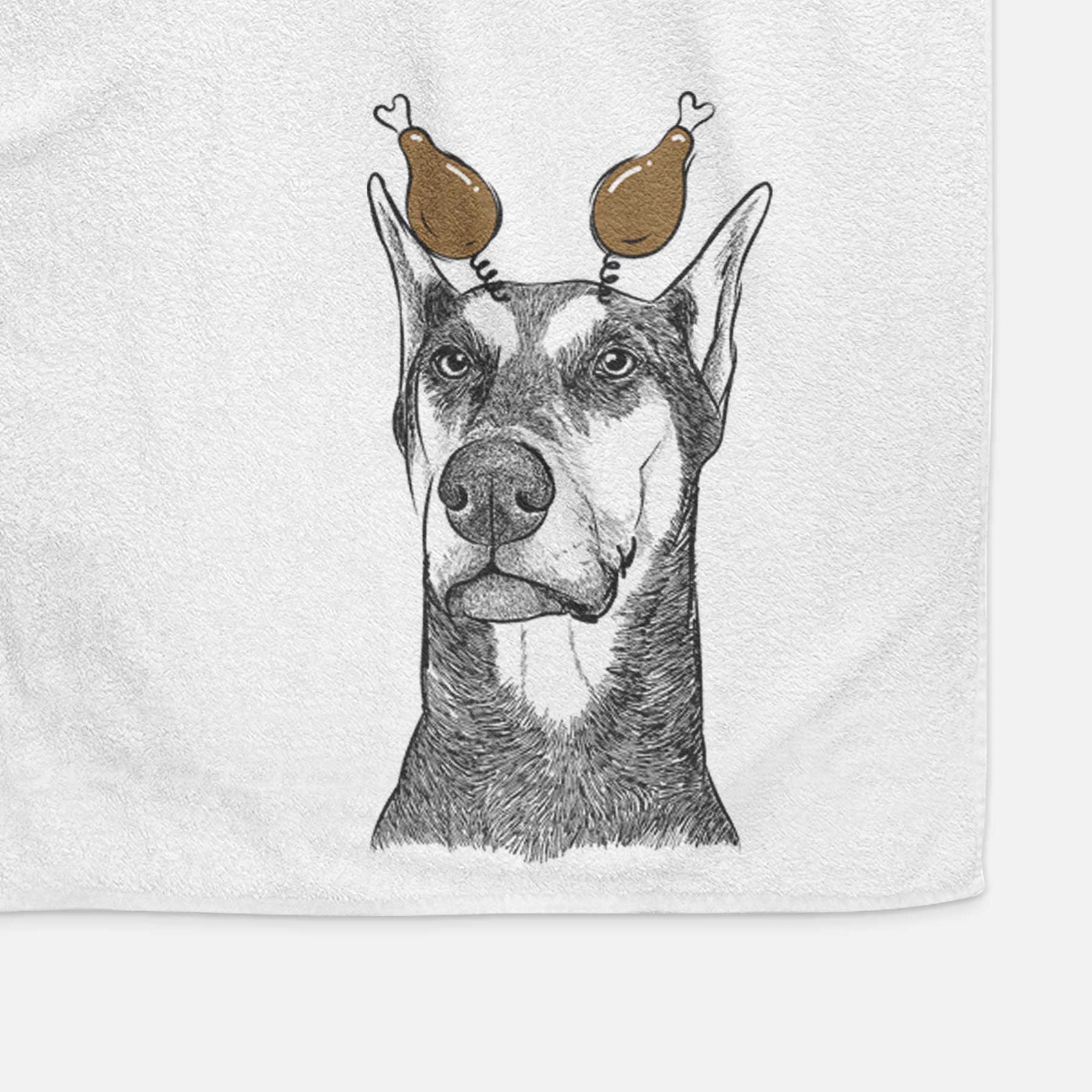 Zeus the Doberman Pinscher Decorative Hand Towel