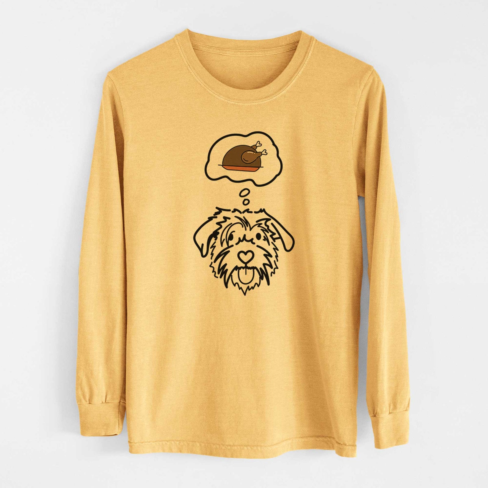 Turkey Thoughts Scottish Terrier Border Collie Mix - Amal - Heavyweight 100% Cotton Long Sleeve